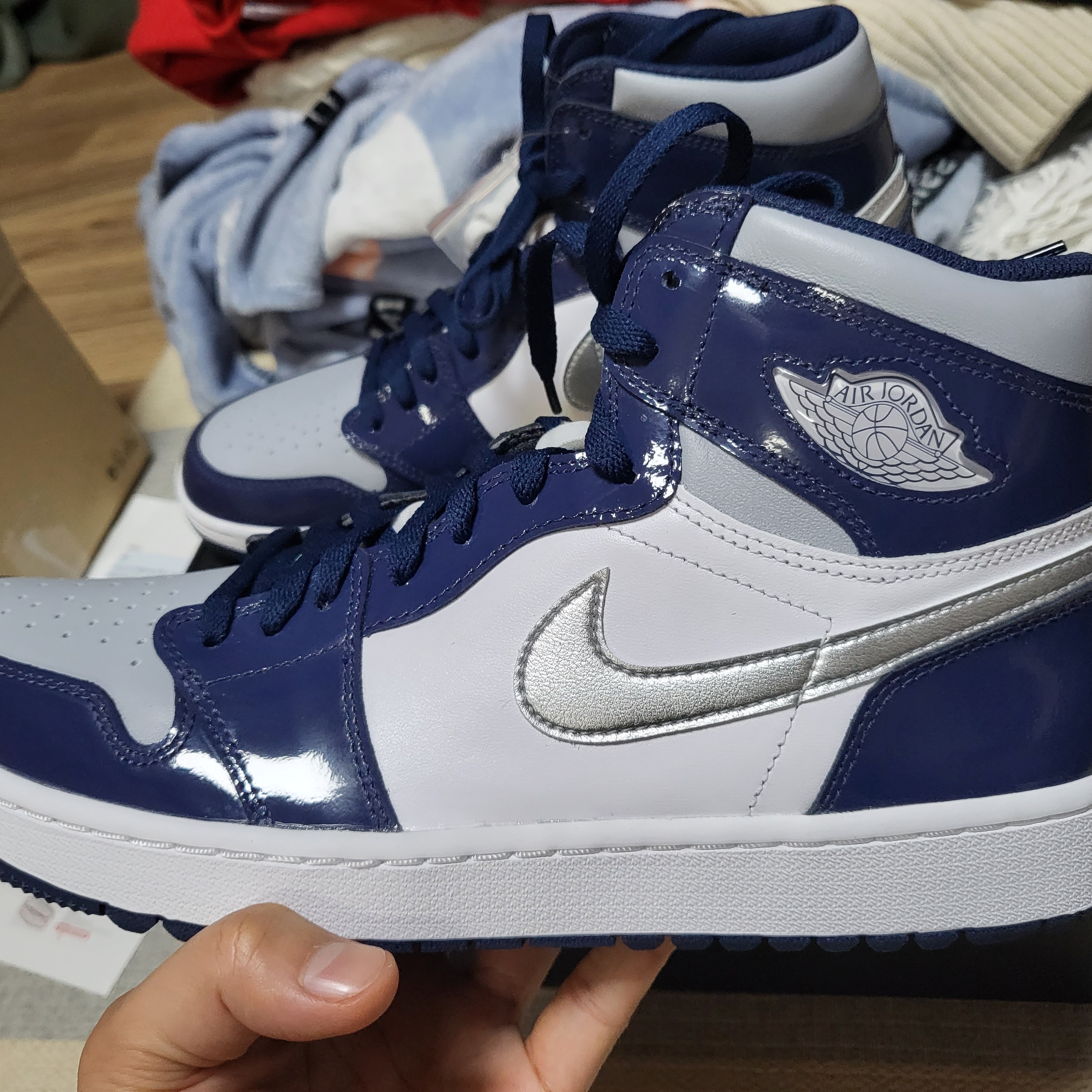 Jordan 1 High Golf Midnight Navy 착용 스타일 - 1