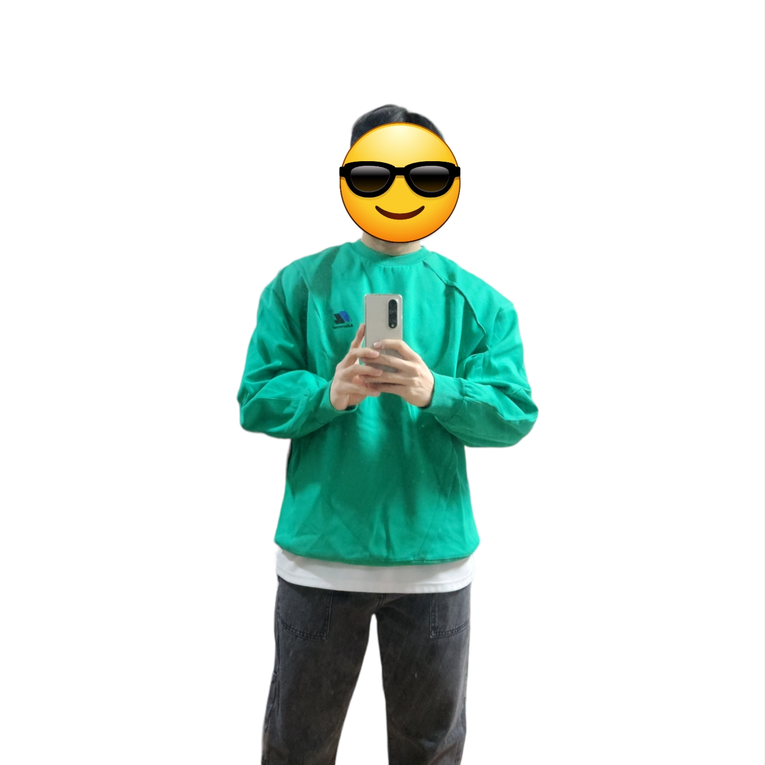 Zara x Ader Error Oversize Sweatshirt Green 착용 스타일