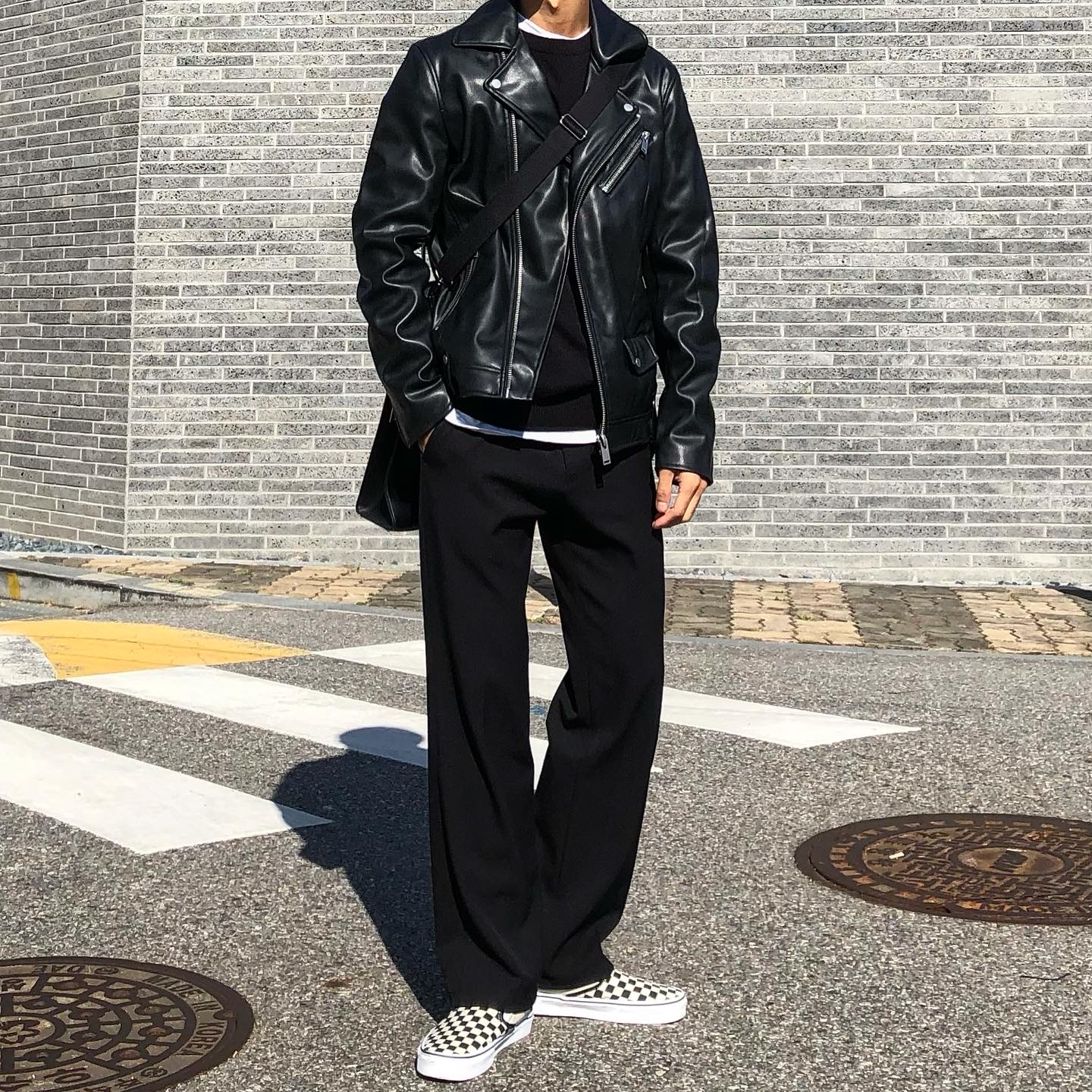 Vans Slip-On Checkerboard 착용 스타일 - 2