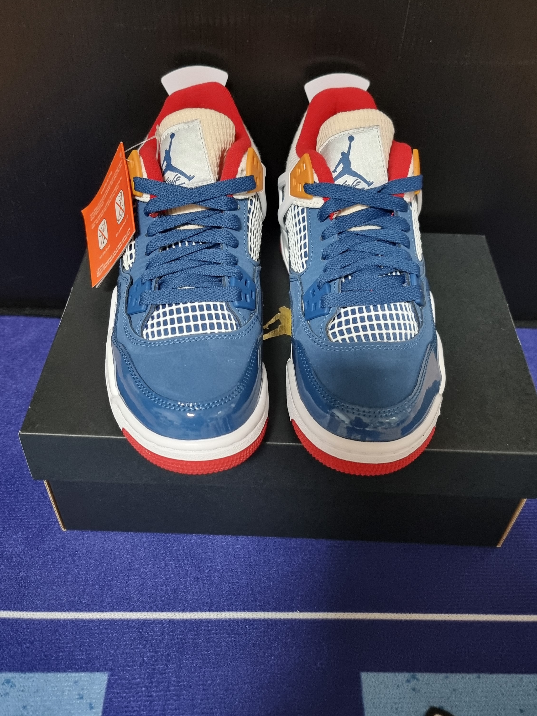 (GS) Jordan 4 Retro French Blue 착용 스타일 - 1