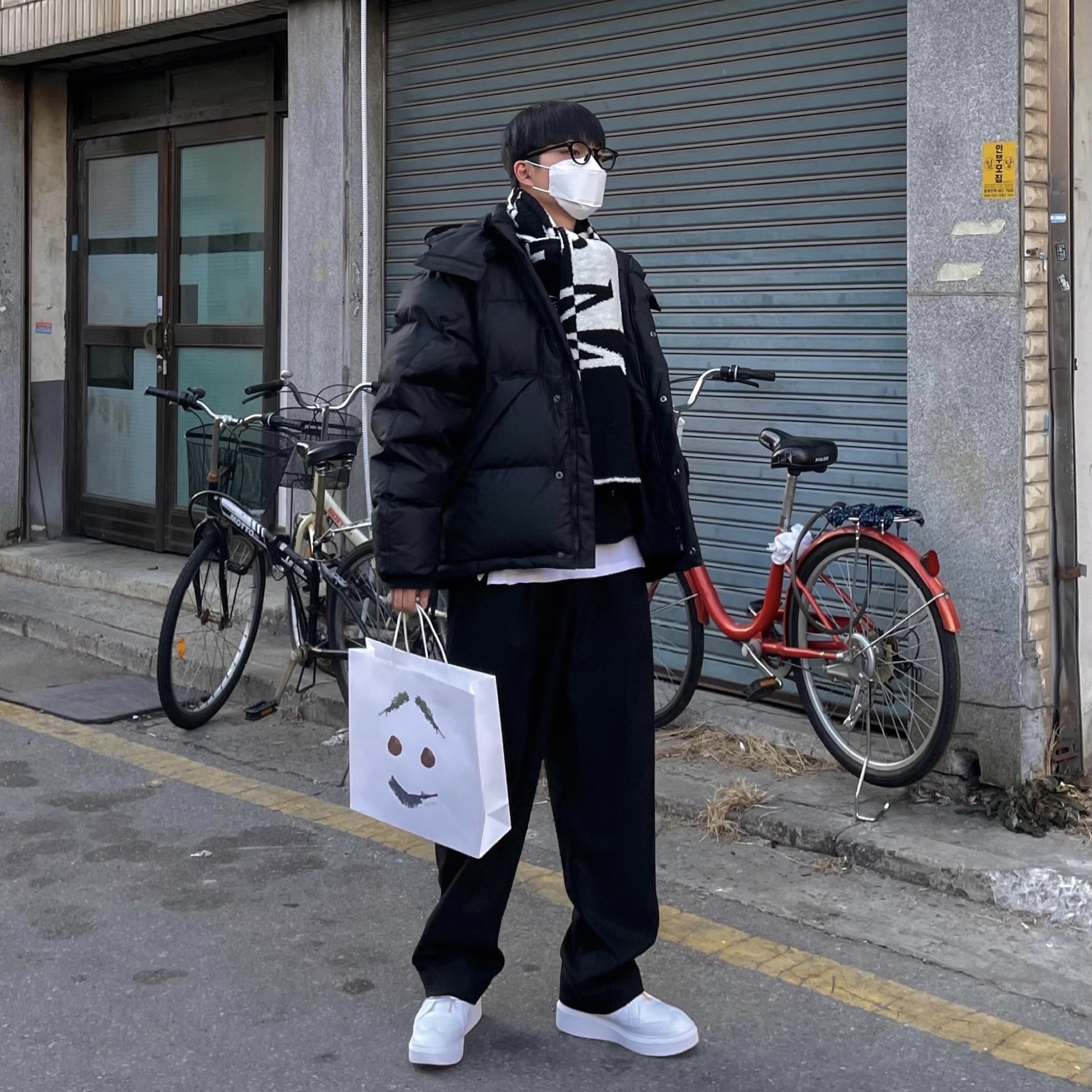 Nike x Peaceminusone Kwondo1 White 착용 스타일