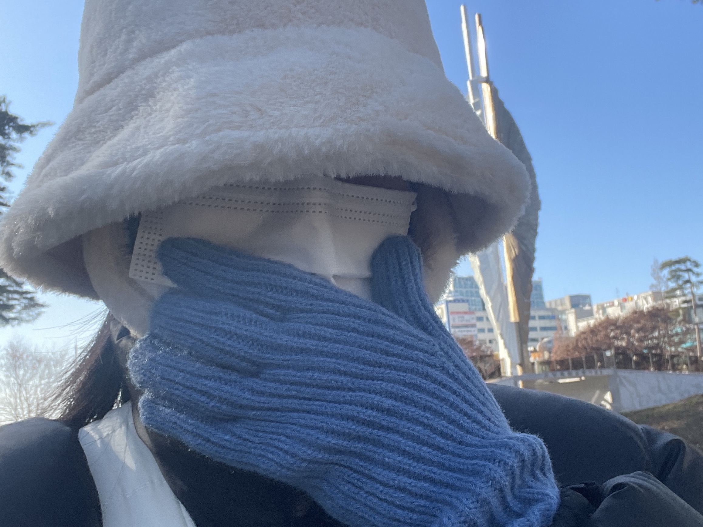 (W) The North Face White Label Novelty Nuptse Down Jacket Black 착용 스타일