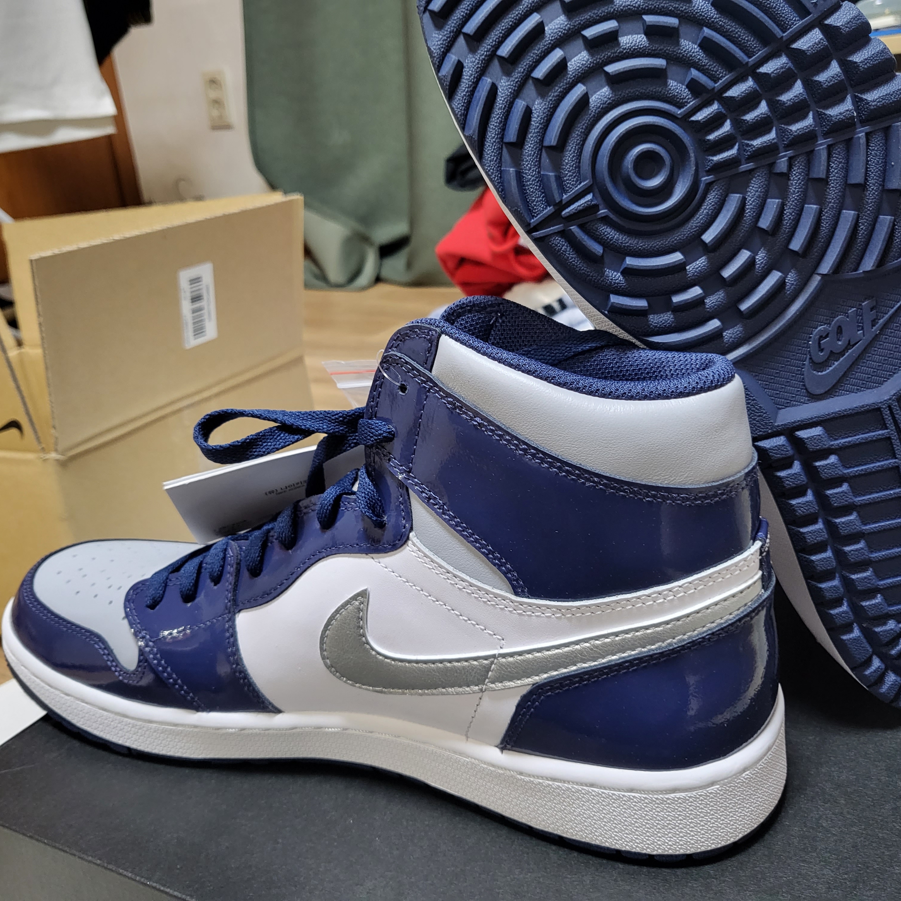 Jordan 1 High Golf Midnight Navy 착용 스타일 - 3