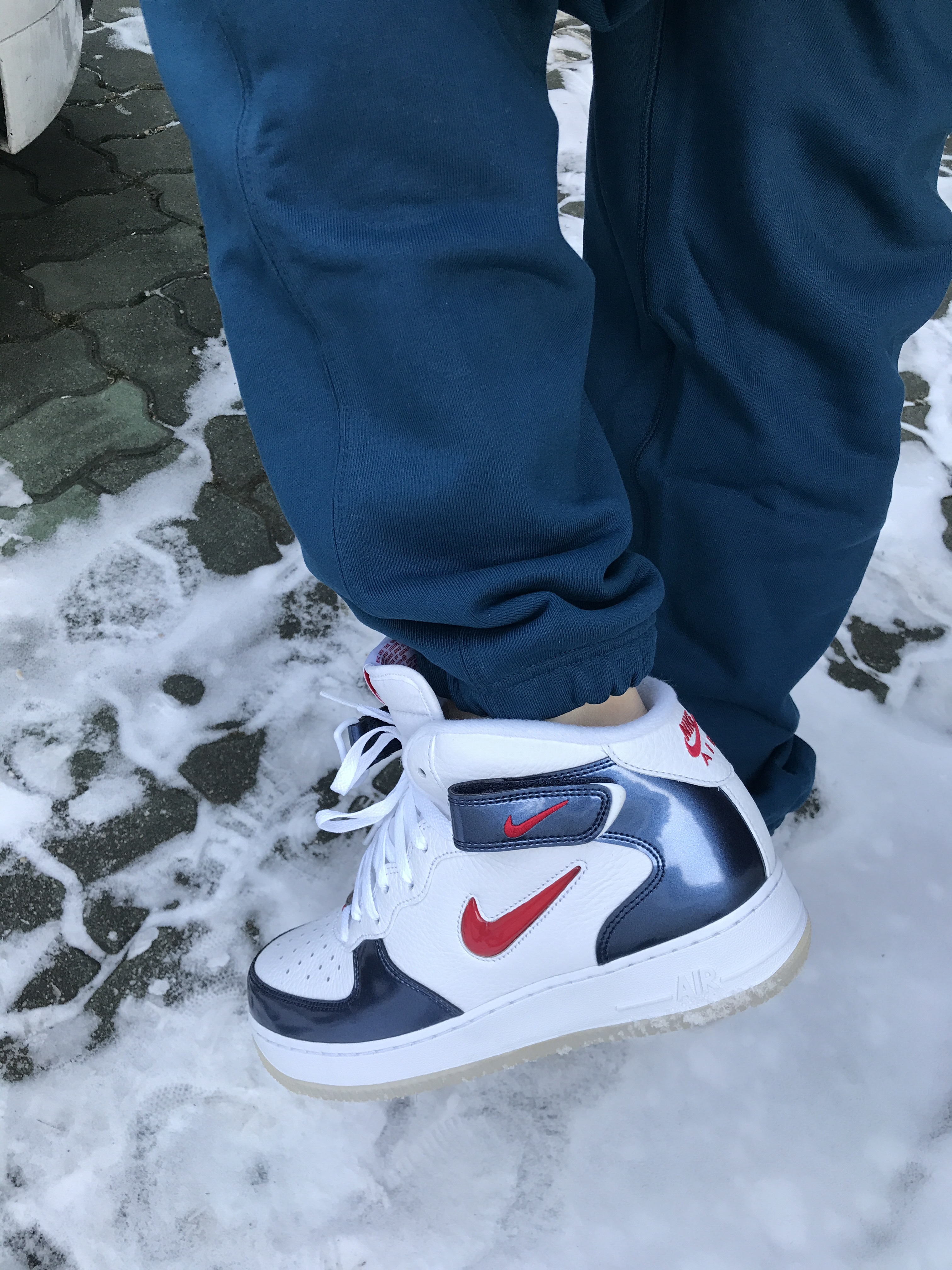 Nike NRG Solo Swoosh Fleece Hoodie Valerian Blue - Asia, Nike NRG Solo Swoosh Fleece Pants Valerian Blue - Asia 착용 스타일 - 3
