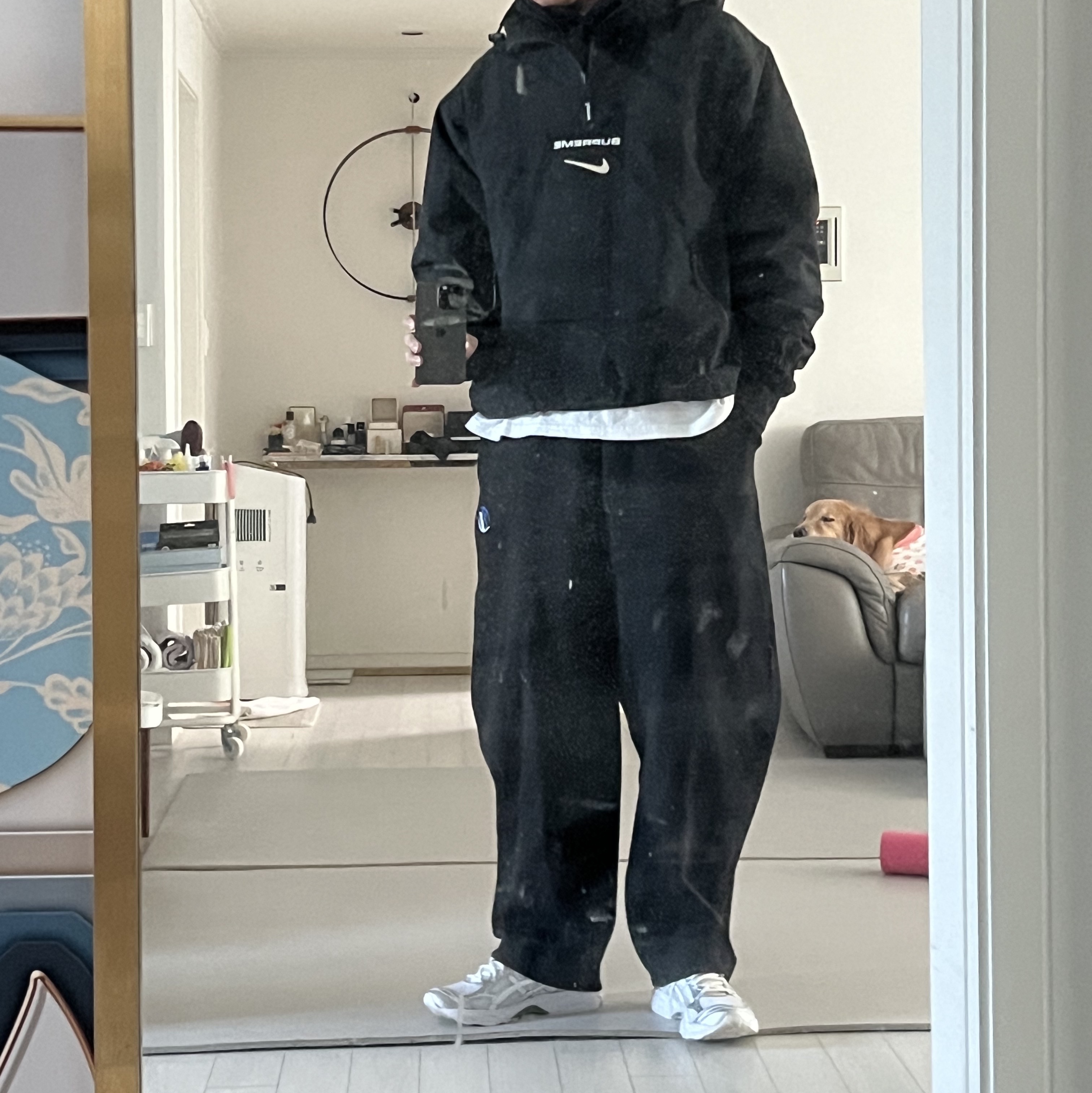 Zara x Ader Error Jogger Pants Black, Asics x JJJJound Gel-Kayano 14 Silver White 착용 스타일 - 3