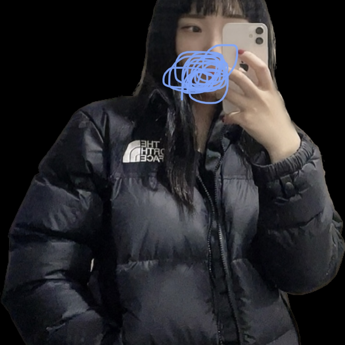 (W) The North Face 1996 Eco Nuptse Jacket Black 착용 스타일 - 1