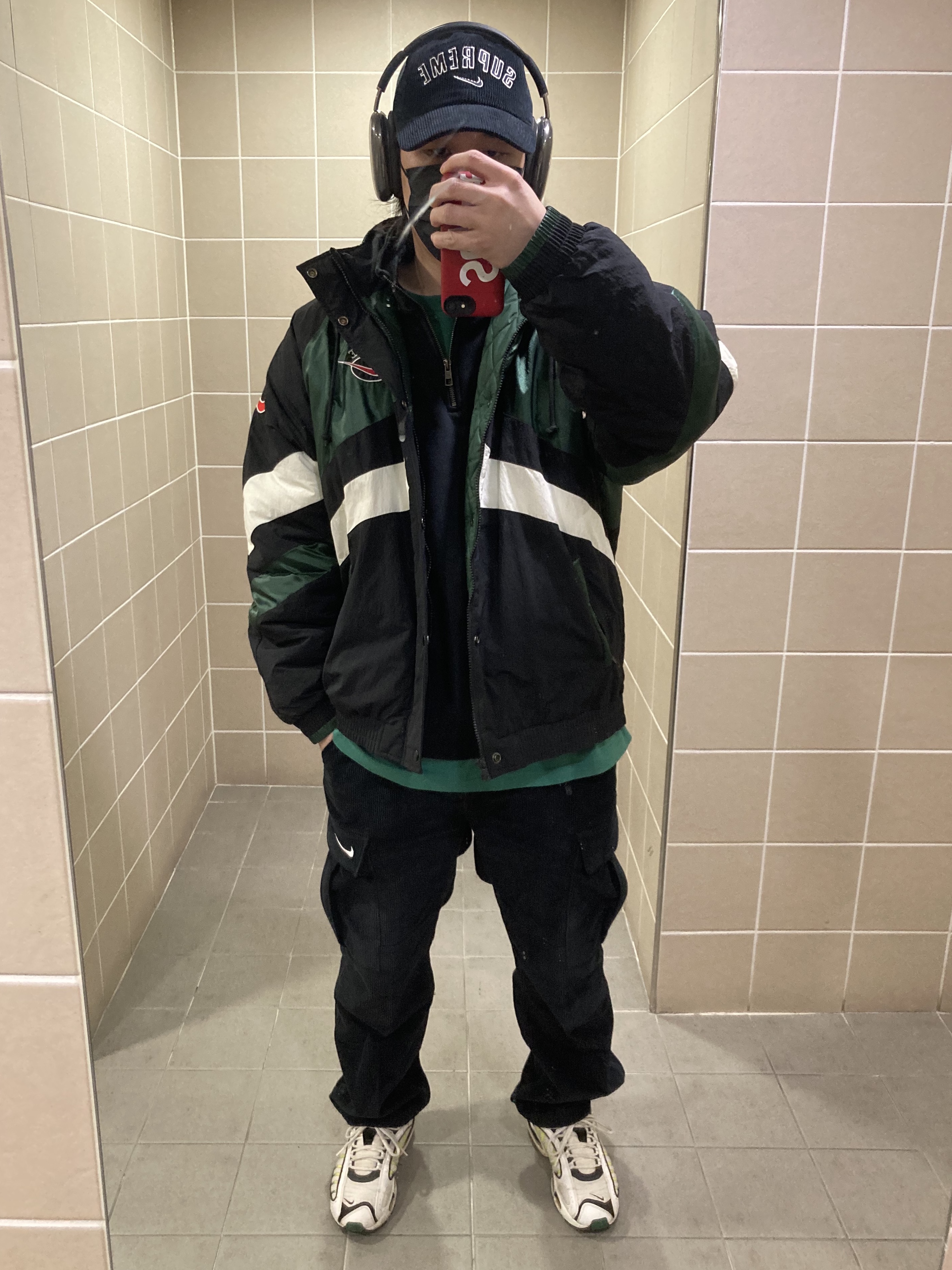 Supreme x Nike Arc Corduroy 6-Panel Black - 22SS, Supreme x Nike Arc Corduroy Cargo Pants Black - 22SS 착용 스타일