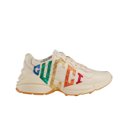 (W) Gucci Rhyton Glitter Sneakers Ivory