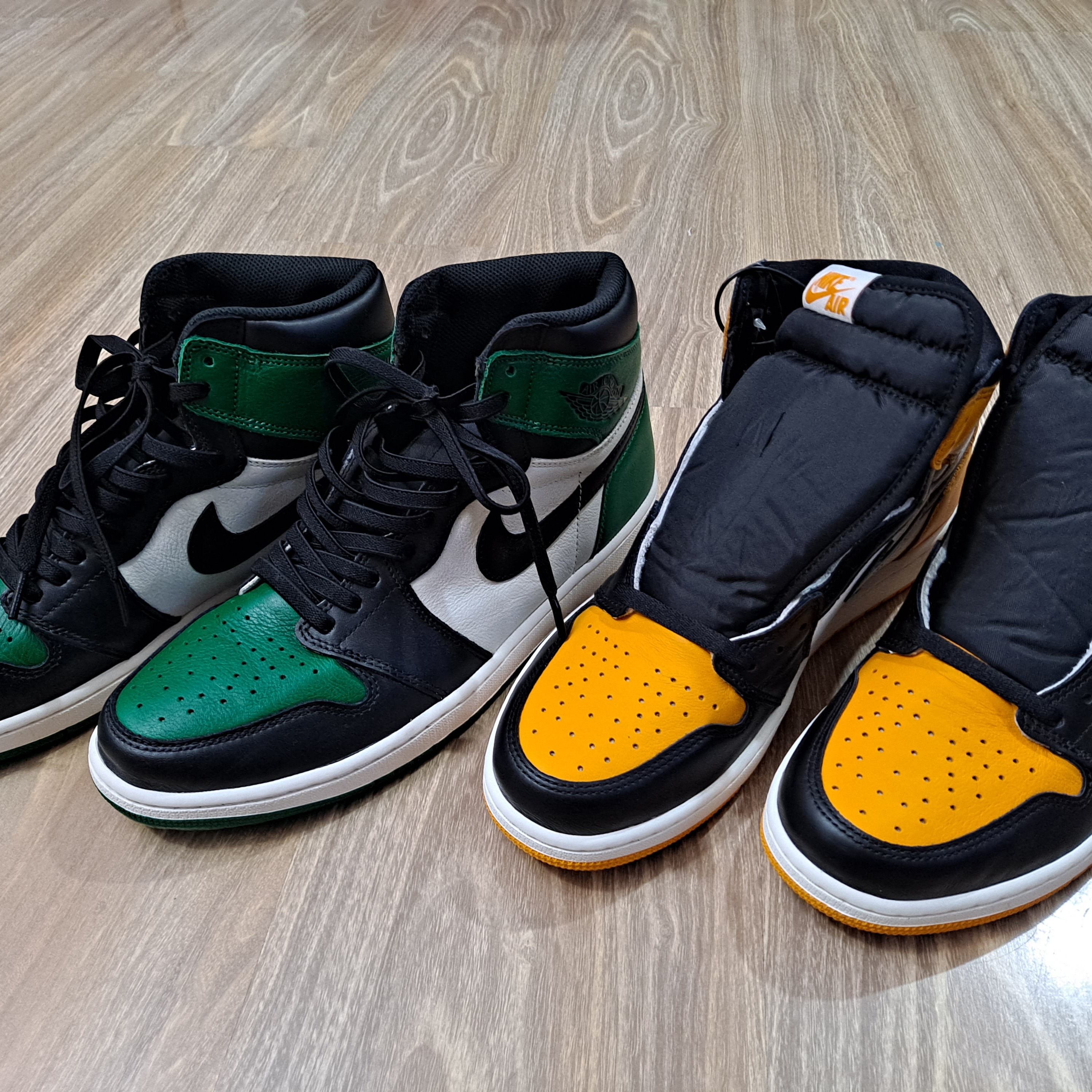 Jordan 1 Retro High OG Taxi, Jordan 1 Retro High OG Pine Green 착용 스타일 - 2
