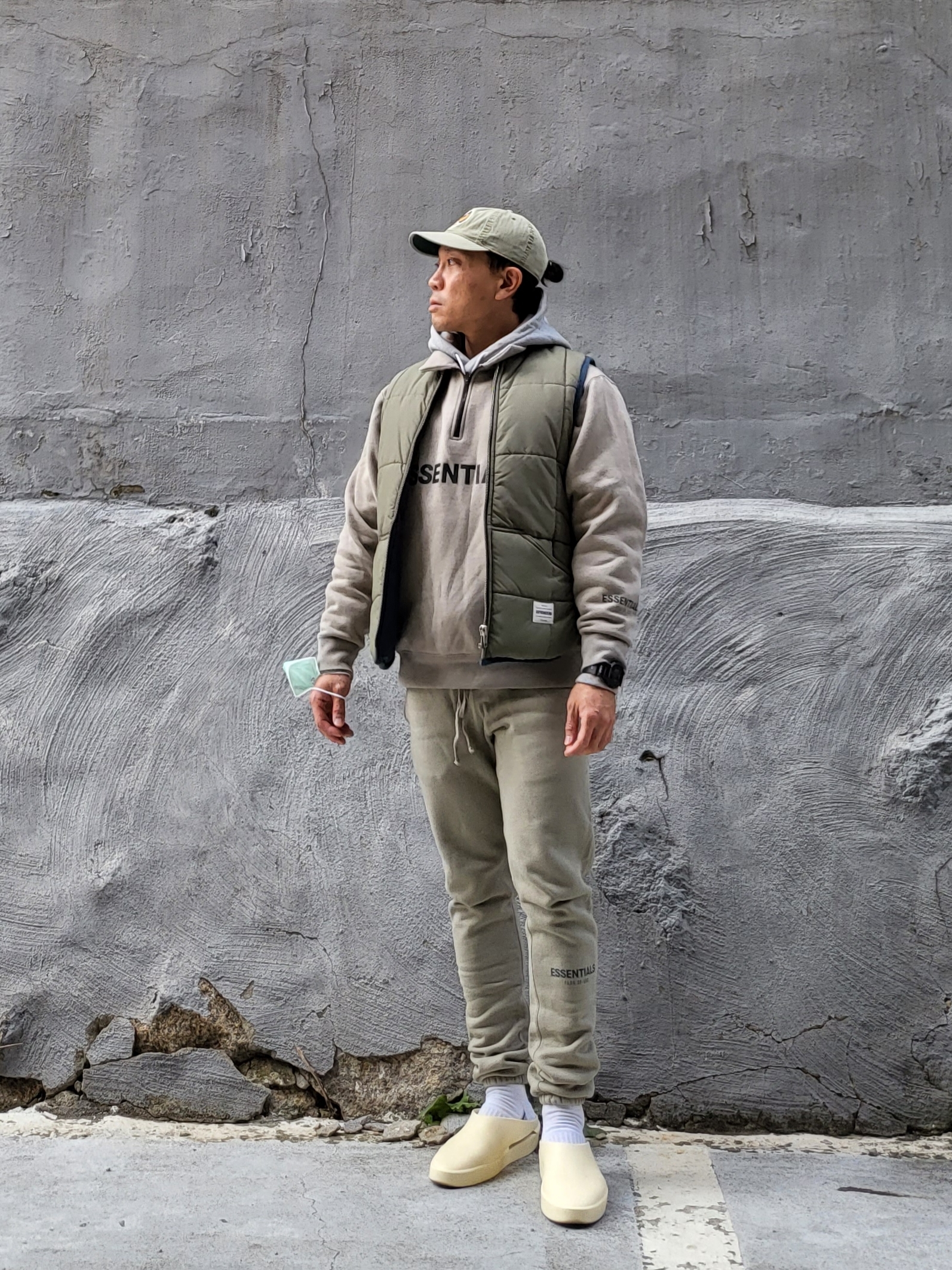 Double RL Garment Dyeing Twill Ball Cap Green, Nike NRG Solo Swoosh Fleece Hoodie Dark Grey Heather - US/EU 착용 스타일 - 2