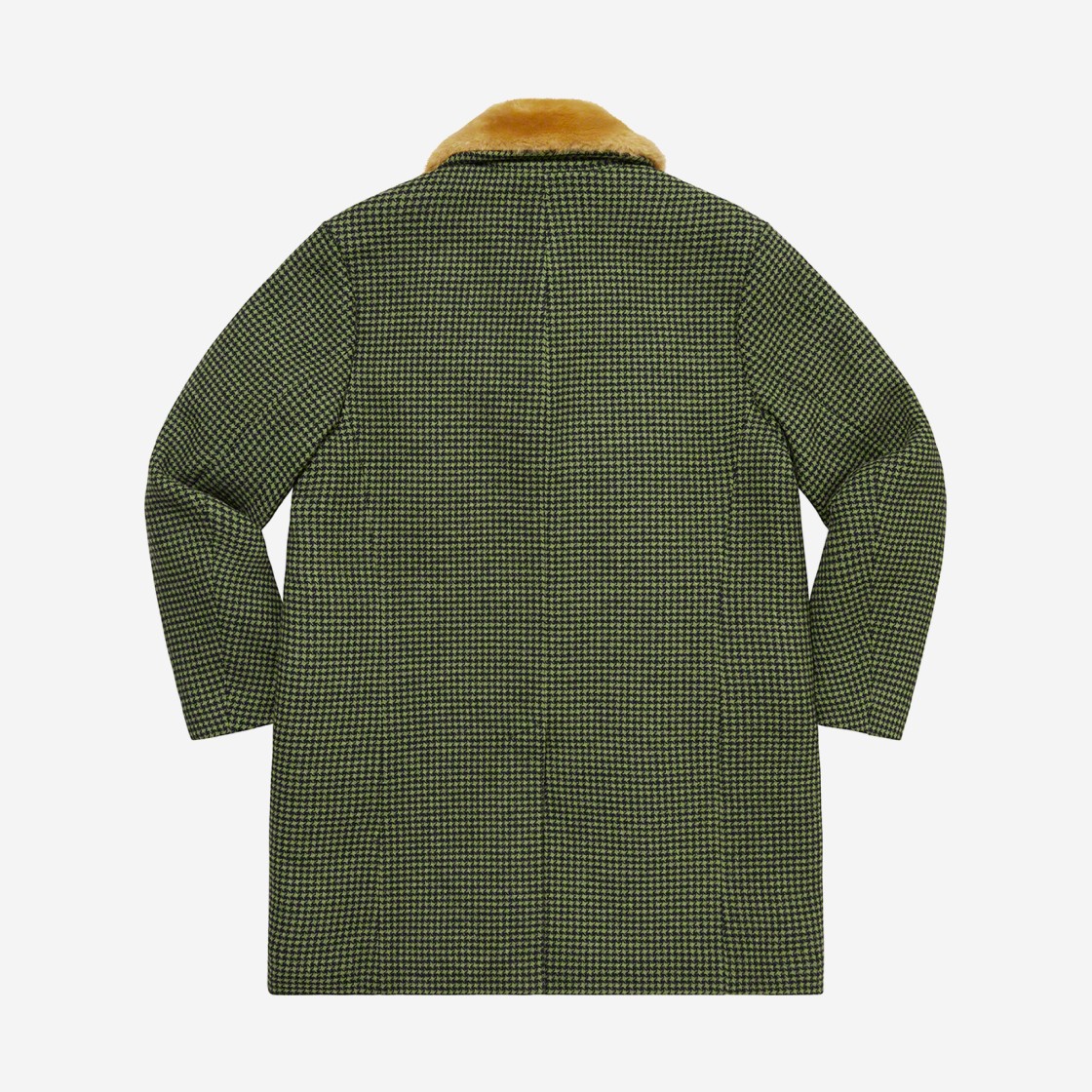 Supreme Fur Collar Car Coat Green Houndstooth - 22FW 상세 이미지 3