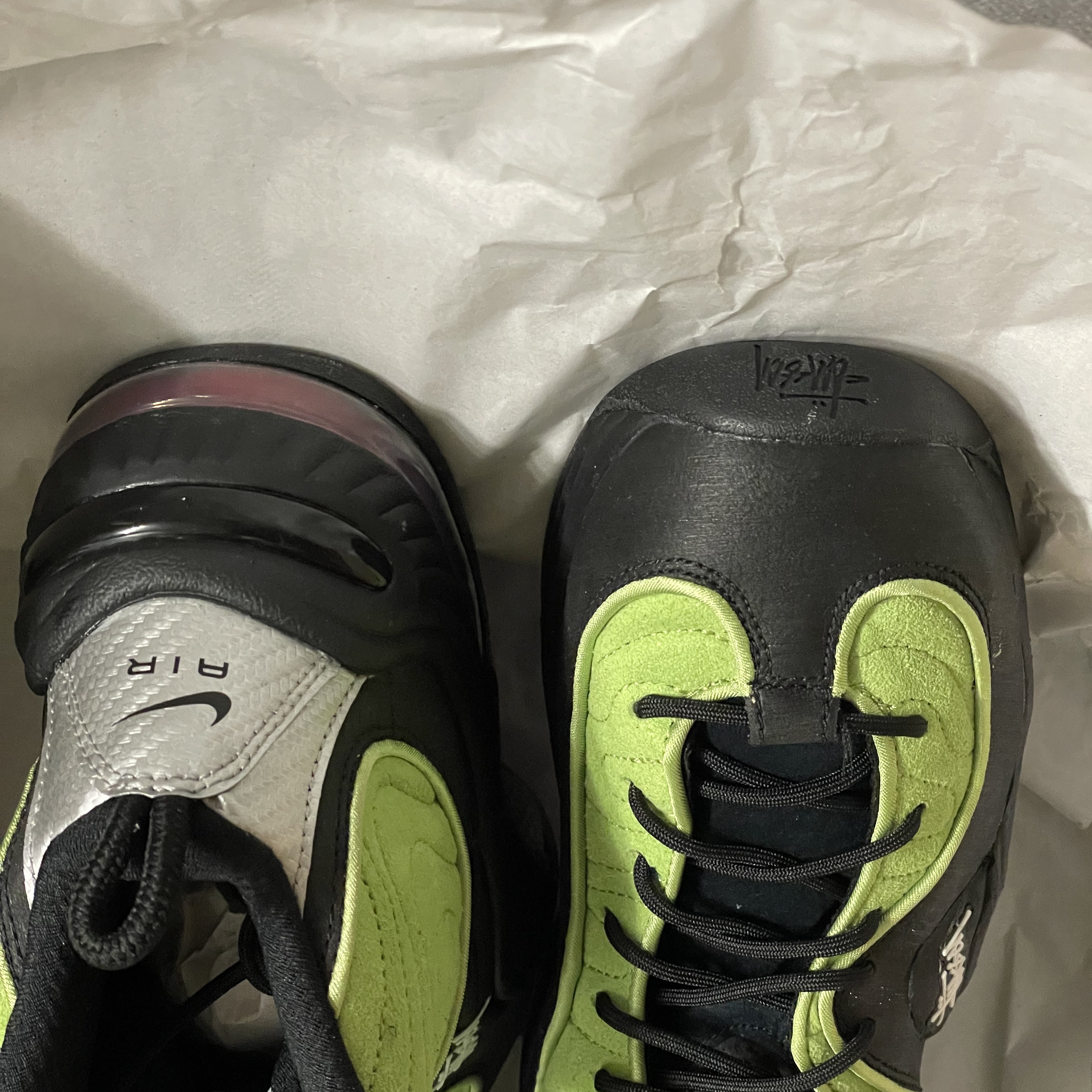 Nike x Stussy Air Penny II Vivid Green and Black 착용 스타일 - 4