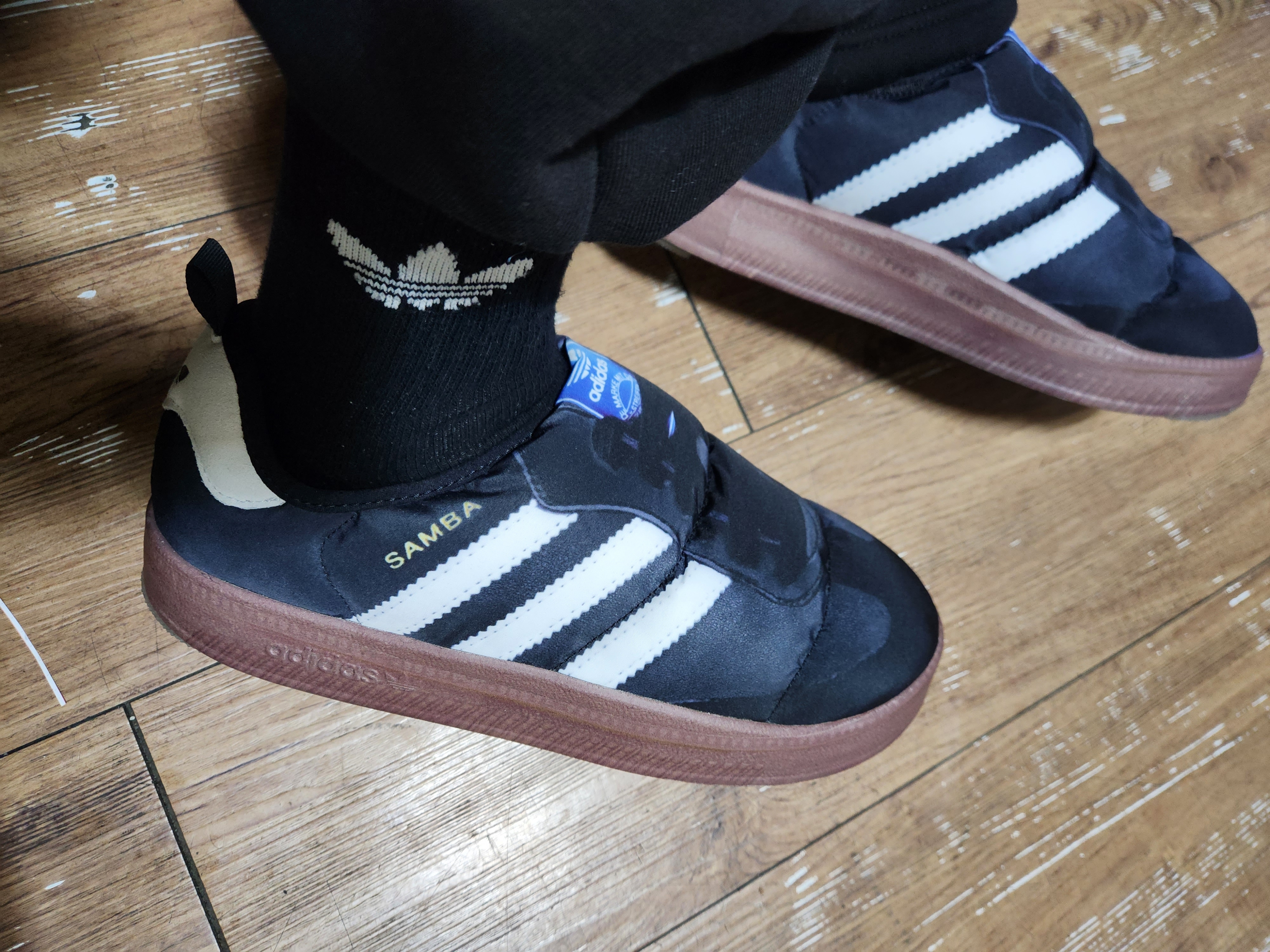Adidas Puffylette Samba Core Black 착용 스타일 - 3