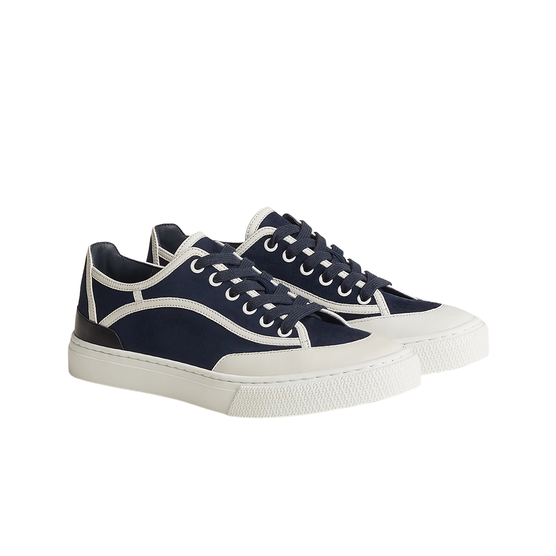 (W) 에르메스 겟 스니커즈 카프스킨 스웨이드 고트스킨 & 마린 블랑((W) Hermes Get Sneakers Calfskin Suede Goatskin & Marine Blanc) - 2