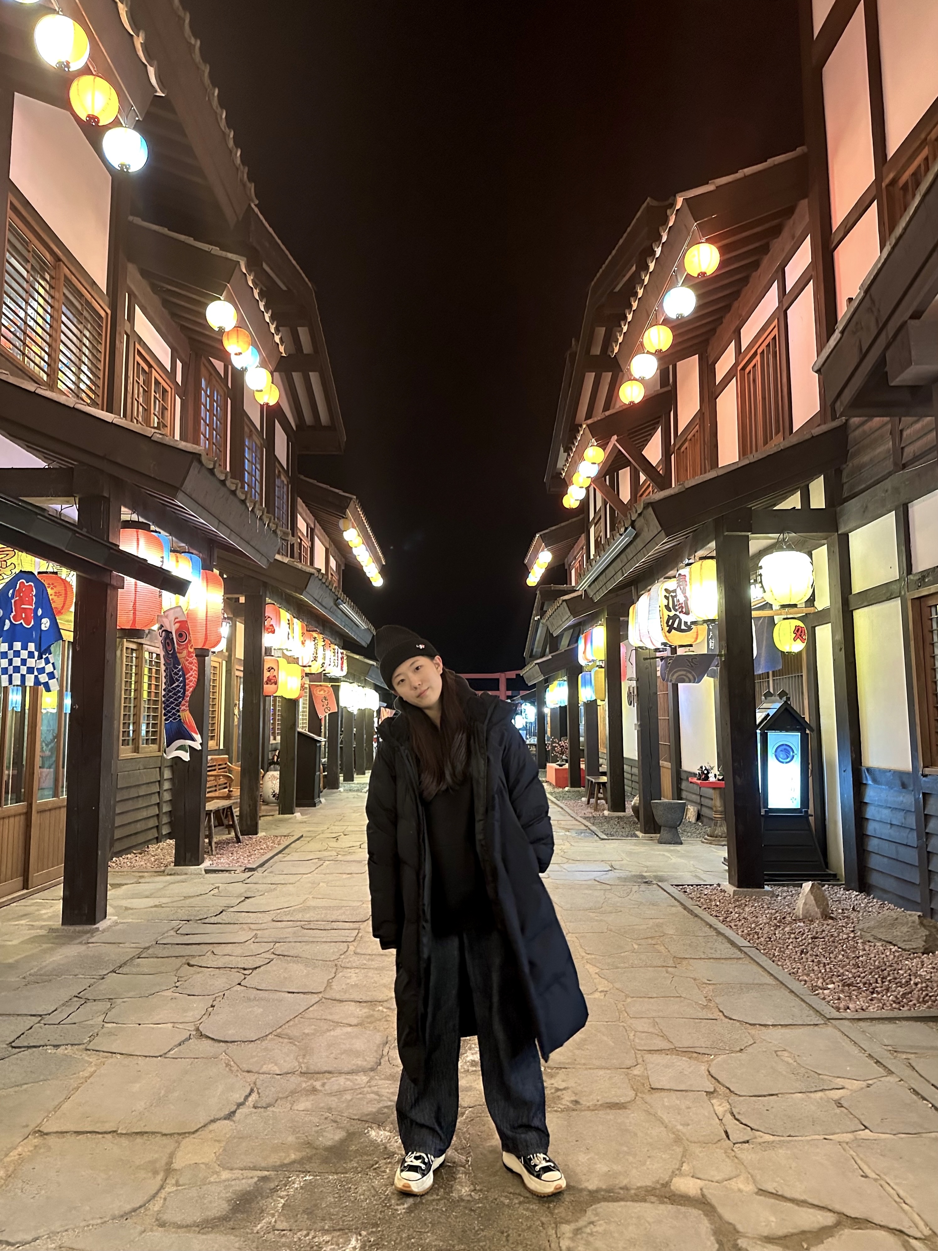 Maison Kitsune Tricolor Fox Patch Rib Hat Black, Converse x JW Anderson Run Star Hike Hi Black 착용 스타일 - 2