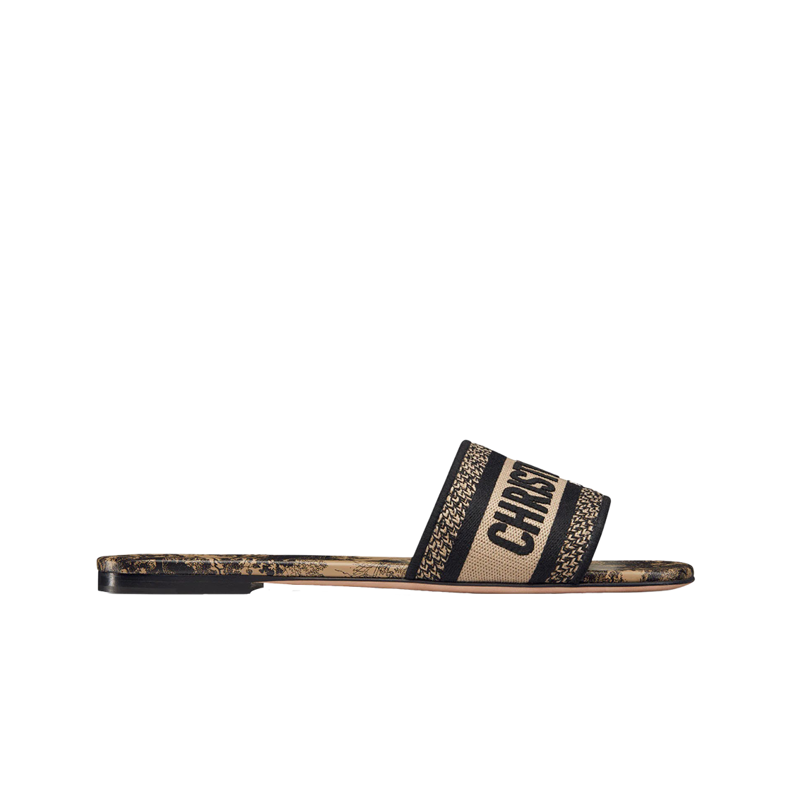 (W) 디올 트왈 드 주이 모티프 자수 코튼 디웨이 뮬 헤이즐넛((W) Dior Toile de Jouy Motif Embroidered Cotton Dway Mule Hazelnut) - 1