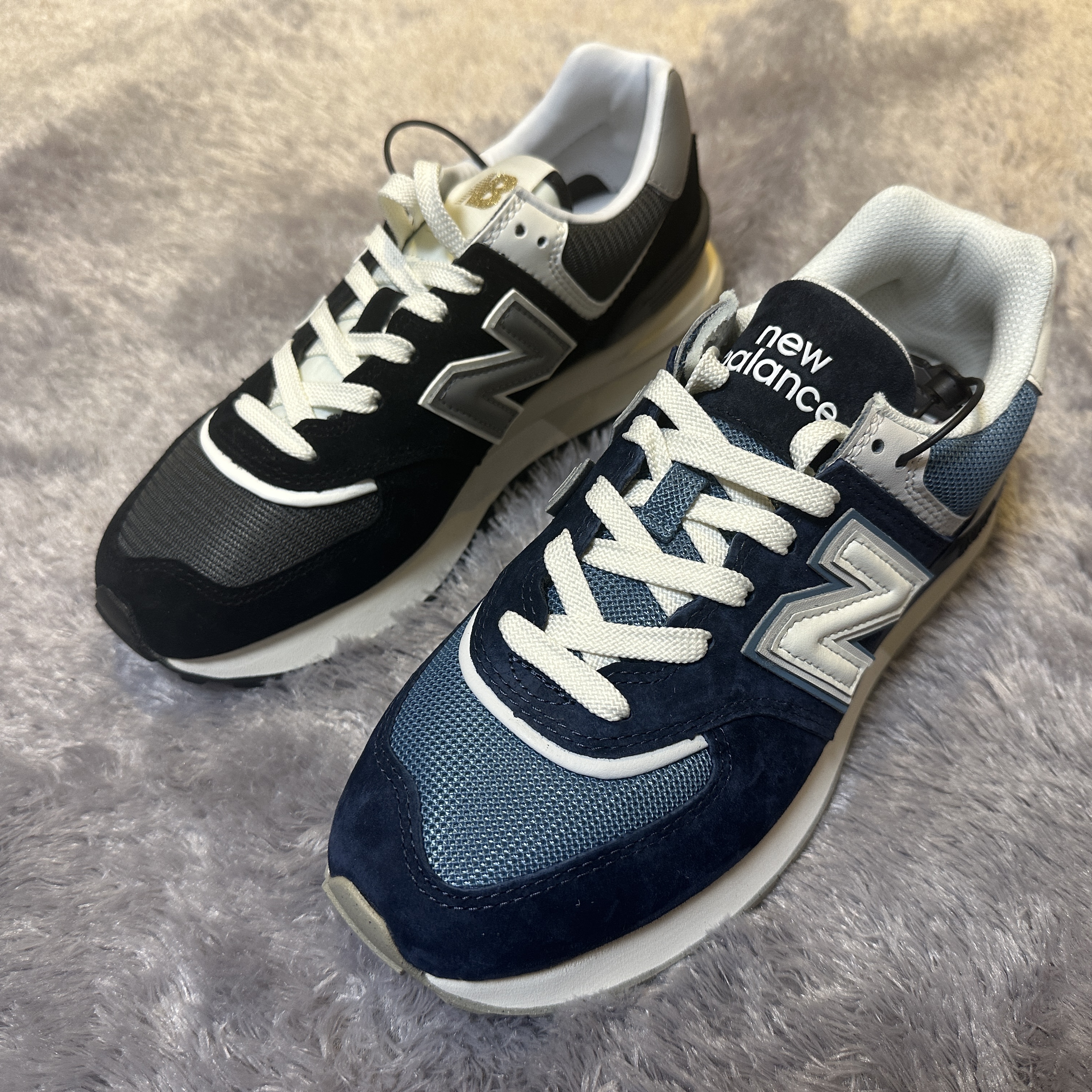 New Balance 574 Legacy Black, New Balance 574 Legacy Navy Sea Salt 착용 스타일