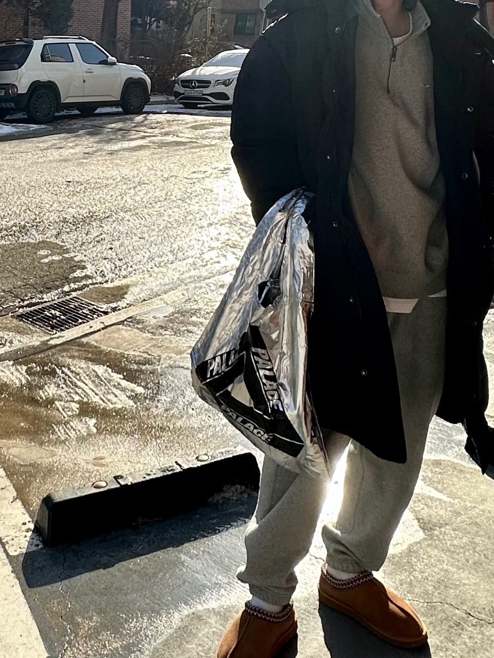 Palace Palace Shop Reusable Bag Silver - 22FW 착용 스타일 - 3
