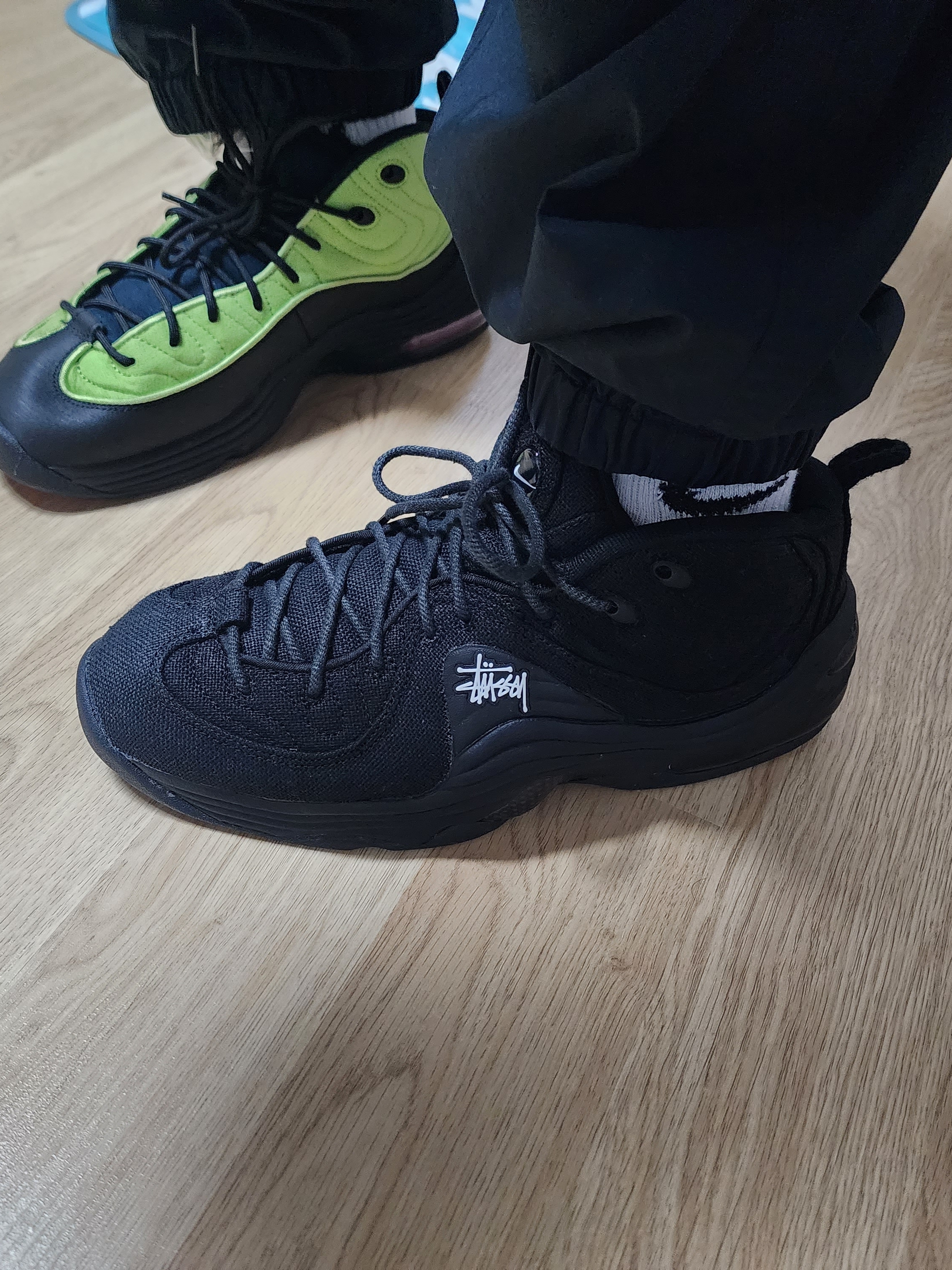 Nike x Stussy Air Penny II Black 착용 스타일 - 1