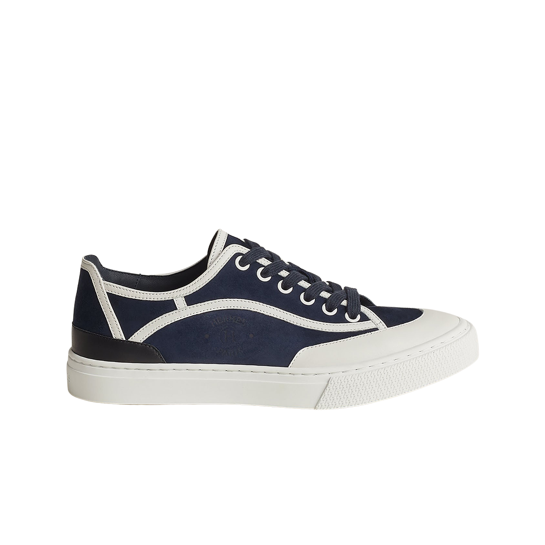 (W) 에르메스 겟 스니커즈 카프스킨 스웨이드 고트스킨 & 마린 블랑((W) Hermes Get Sneakers Calfskin Suede Goatskin & Marine Blanc) - 1