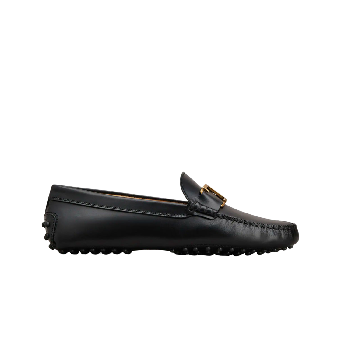 (W) 토즈 T 타임리스 고미노 레더 드라이빙 슈즈 블랙((W) Tod's T Timeless Gommino Leather Driving Shoes Black) - 1