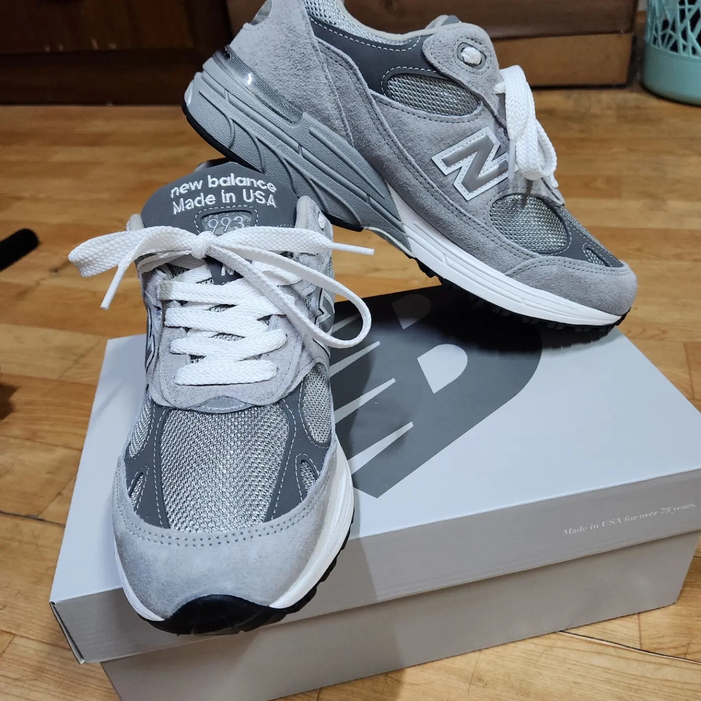 New Balance 993 Made in USA Grey - D Standard 착용 스타일 - 2