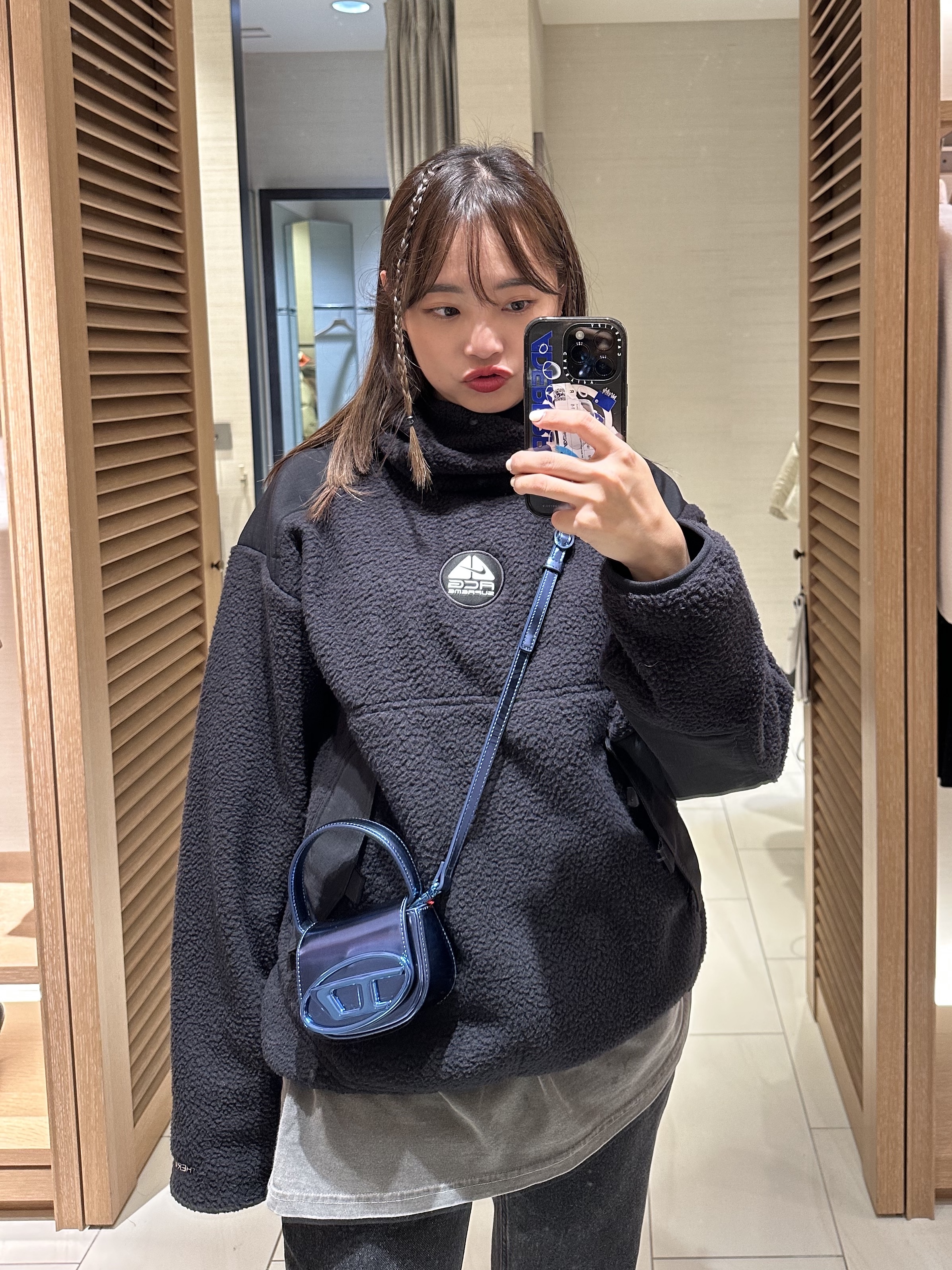 Jordan 1 x Travis Scott x Fragment Retro Low OG SP Military Blue, Casetify x Ader Error iPhone Sticker Magsafe Case Clear 착용 스타일 - 4