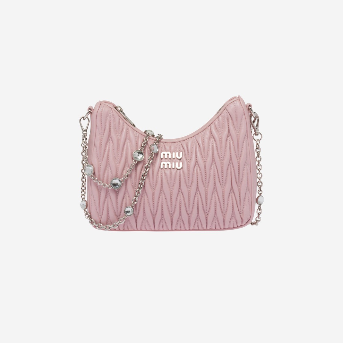 Miu Miu Matelasse Nappa Leather Shoulder Bag Alabaster Pink 상세 이미지 1