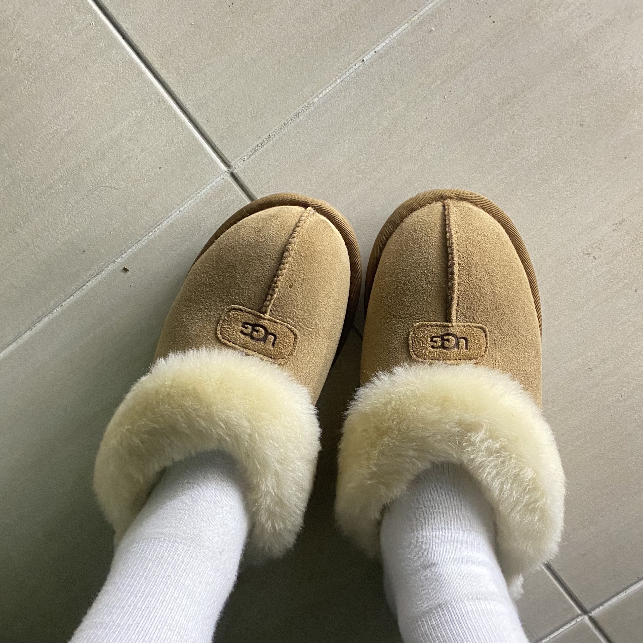 (W) UGG Coquette Slipper Chestnut 착용 스타일