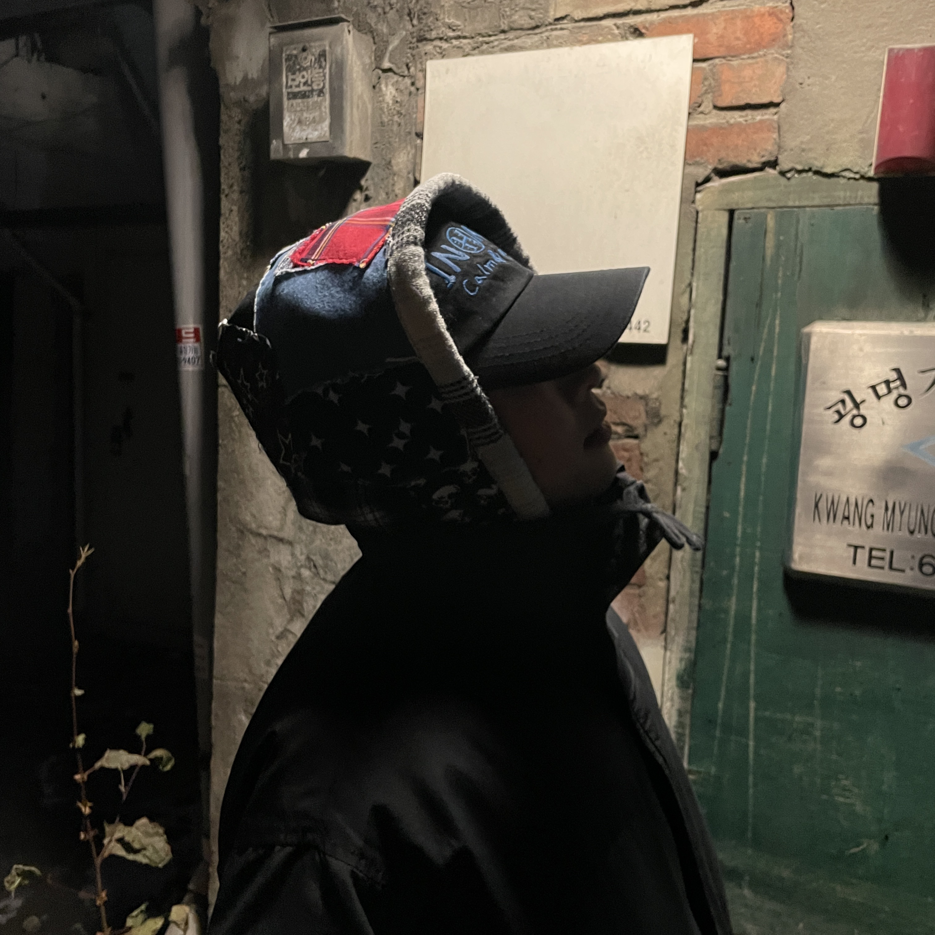 Supreme Patchwork Zip Up Hooded Sweatshirt Black - 22FW, Essentials Puffer Jacket Black - 20FW 착용 스타일 - 1
