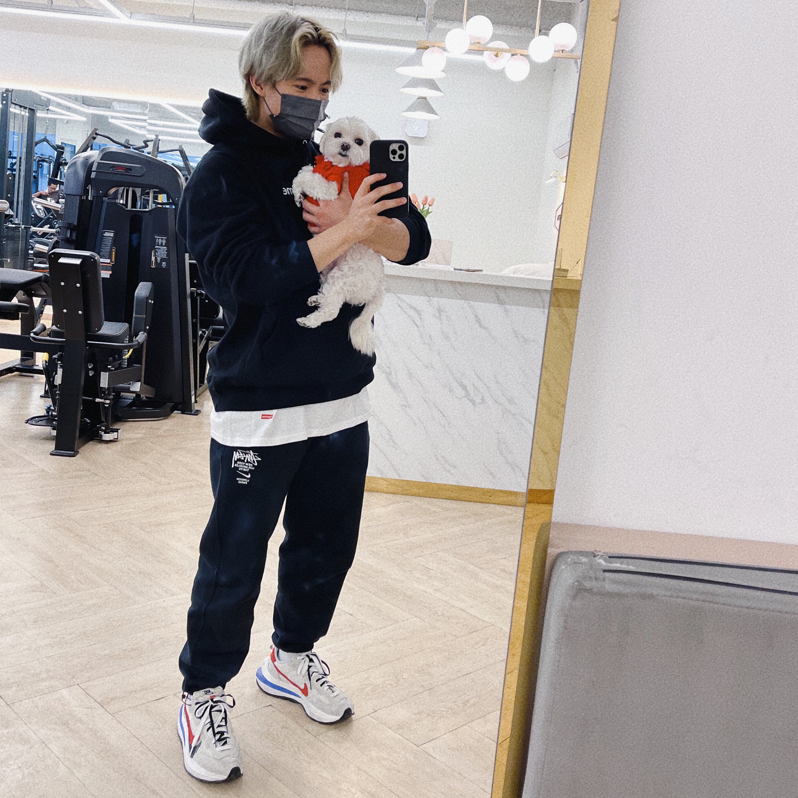 Nike x Stussy NRG ZR Fleece Pants Black - Asia, Nike x Sacai VaporWaffle Royal Fuchsia 착용 스타일 - 2
