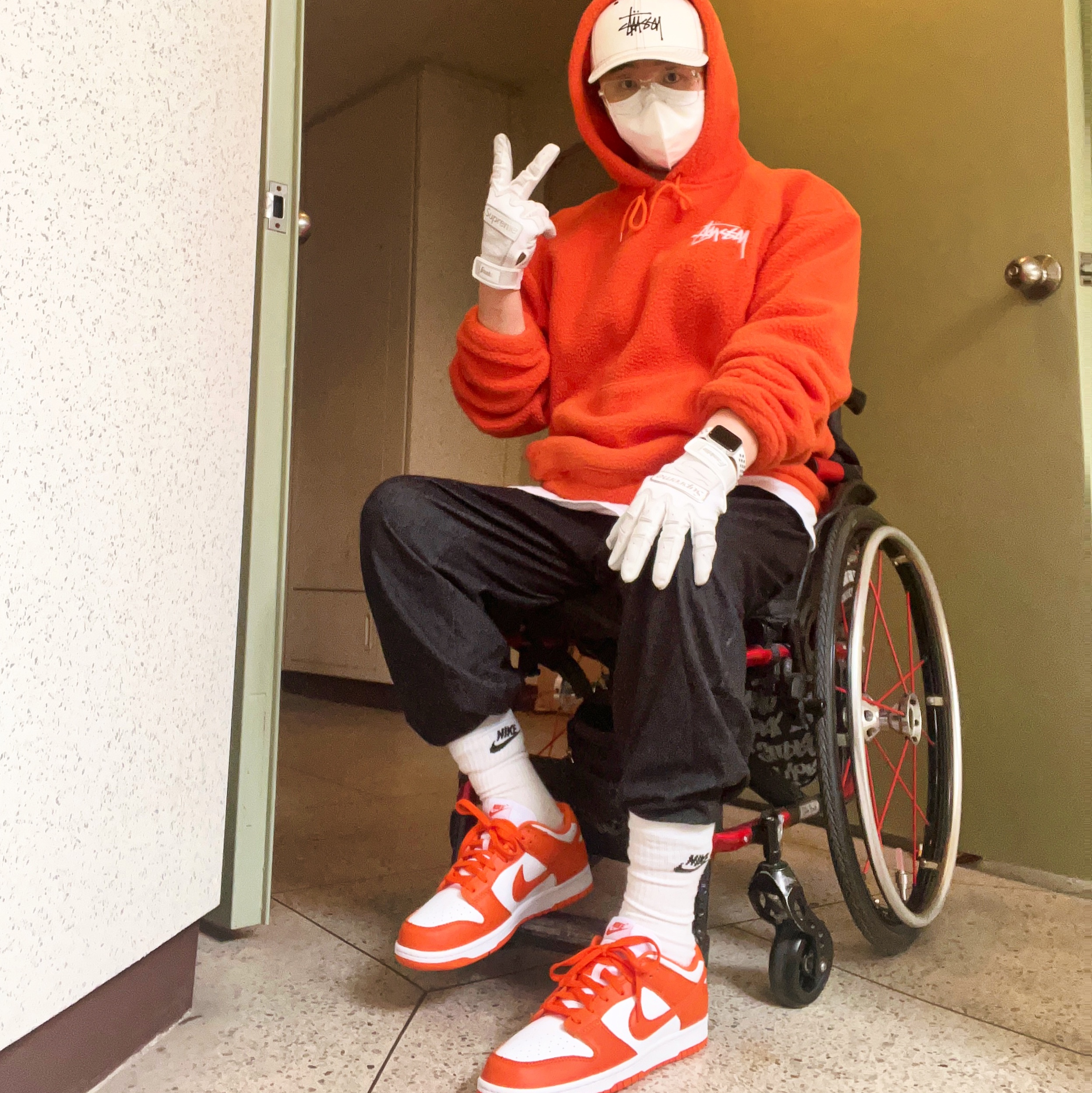 Nike Dunk Low SP Syracuse 2022, Supreme x Franklin CFX Pro Batting Gloves White - 22SS 착용 스타일 - 1