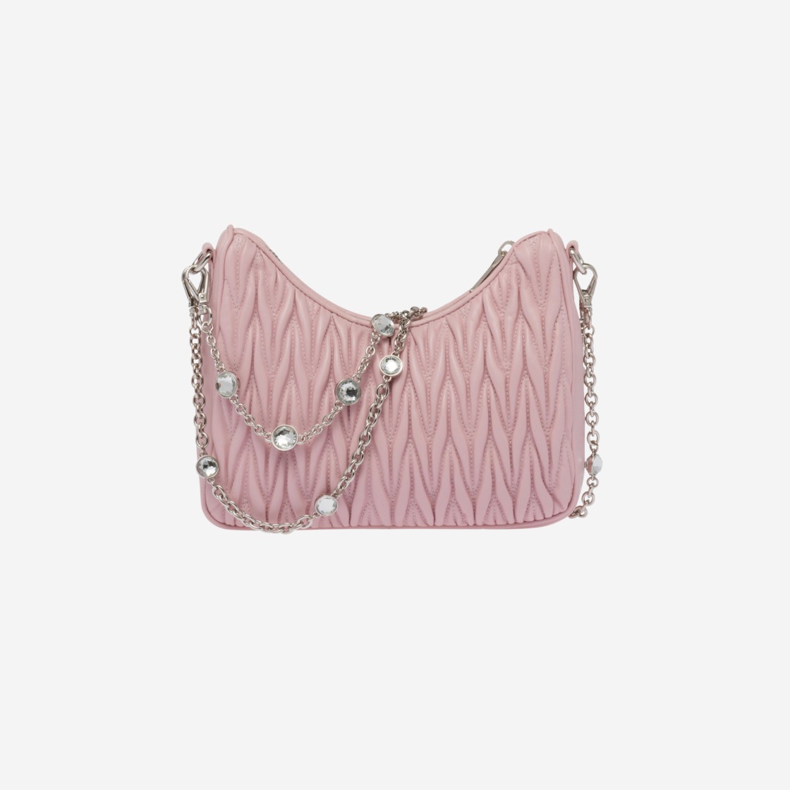 Miu Miu Matelasse Nappa Leather Shoulder Bag Alabaster Pink 상세 이미지 3