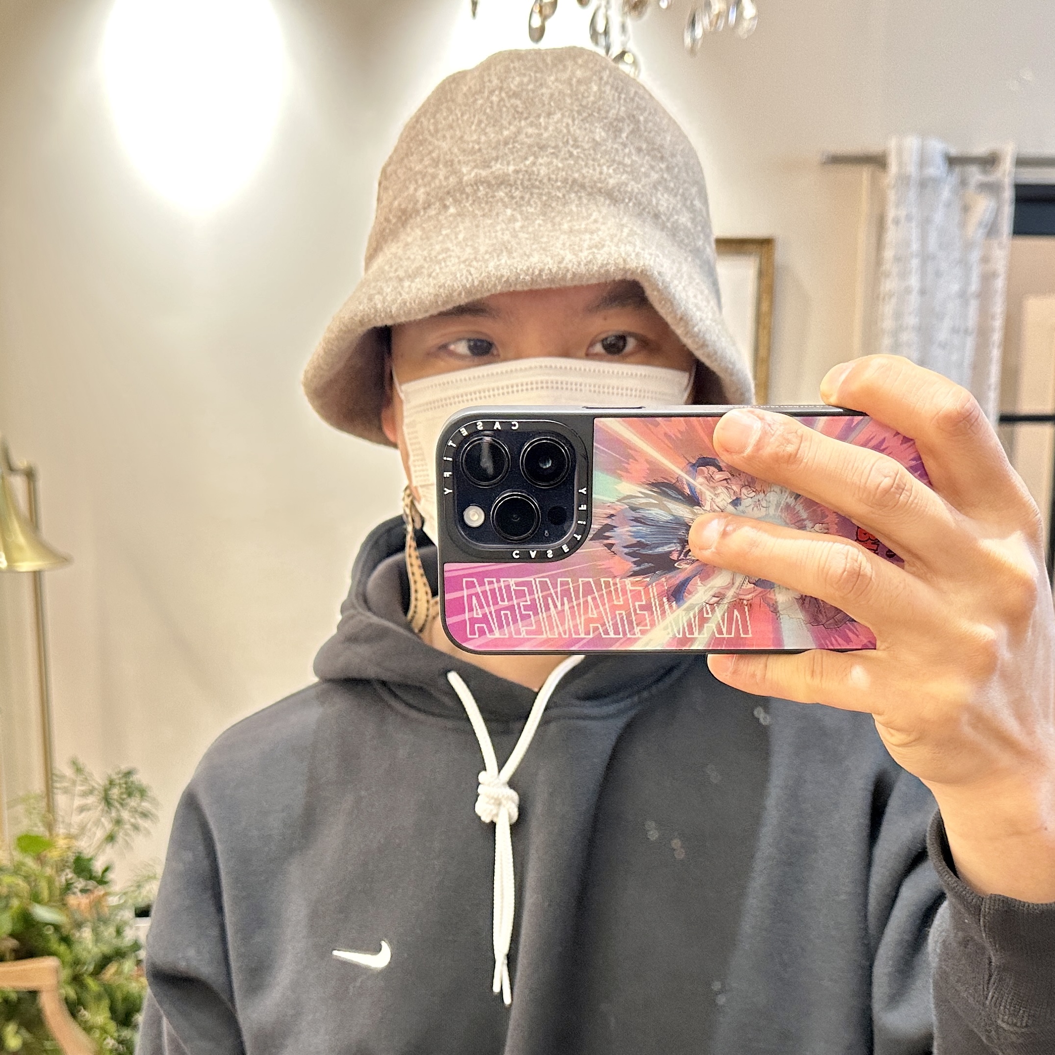 (W) Vivienne Westwood Line Orb Embroidery Basque Crochet Bucket Hat Mocha Brown, Nike NRG Solo Swoosh Fleece Hoodie Black White - Asia 착용 스타일 - 3