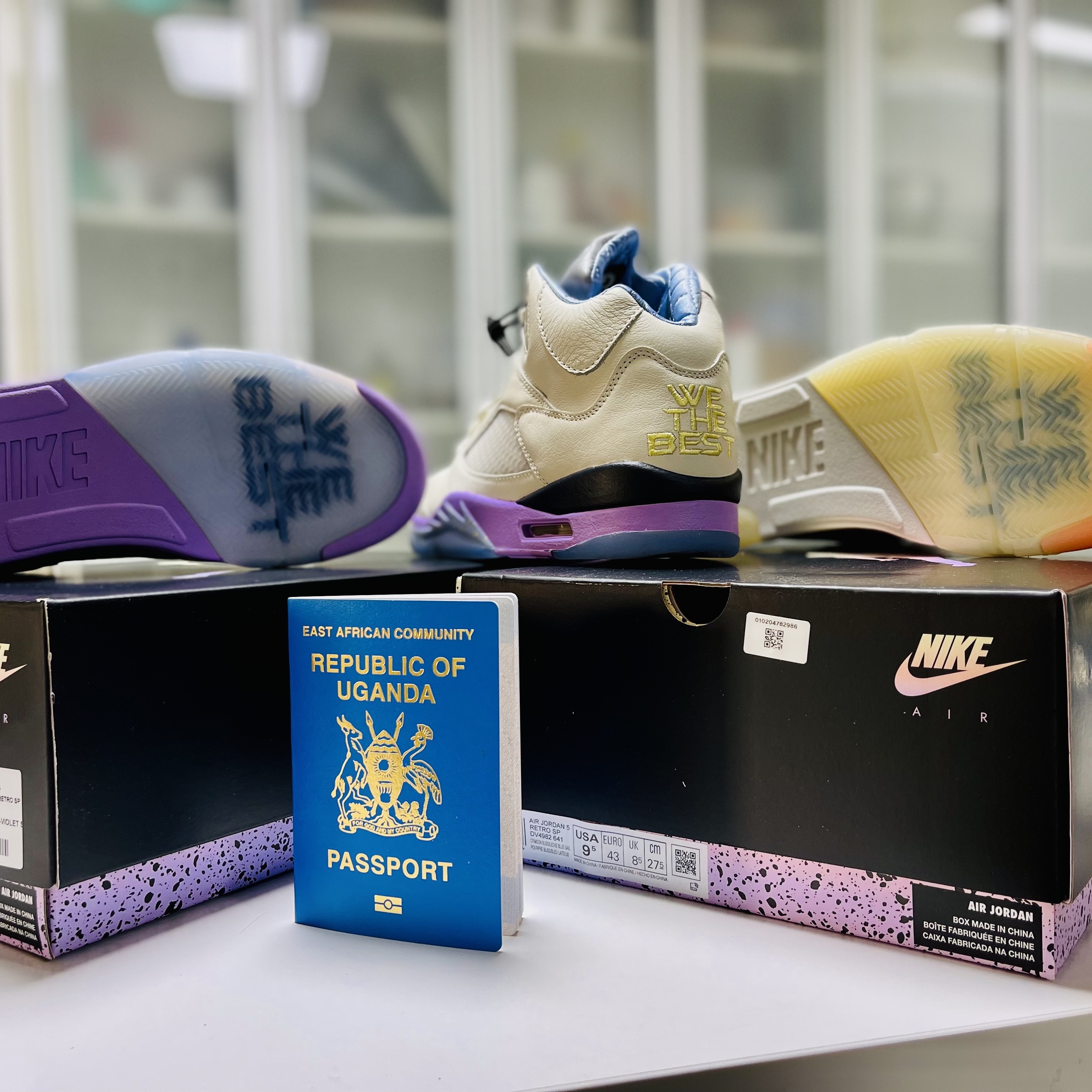 Jordan 5 x DJ Khaled Retro SP Sail Washed Yellow, Jordan 5 x DJ Khaled Retro SP Crimsson Bliss 착용 스타일 - 2