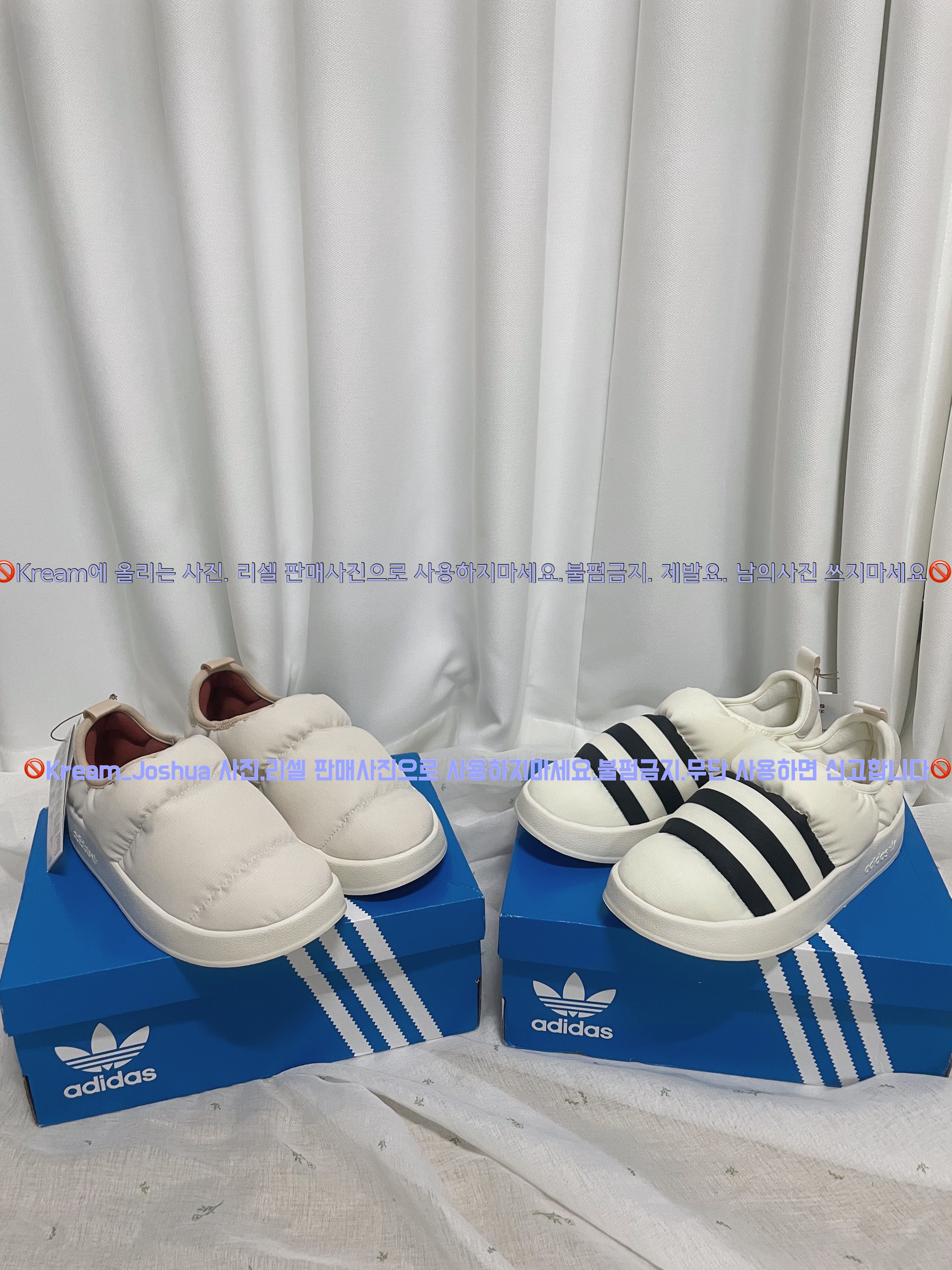 Adidas Puffylette Off White, Adidas Puffylette Aluminum Off White 착용 스타일 - 2