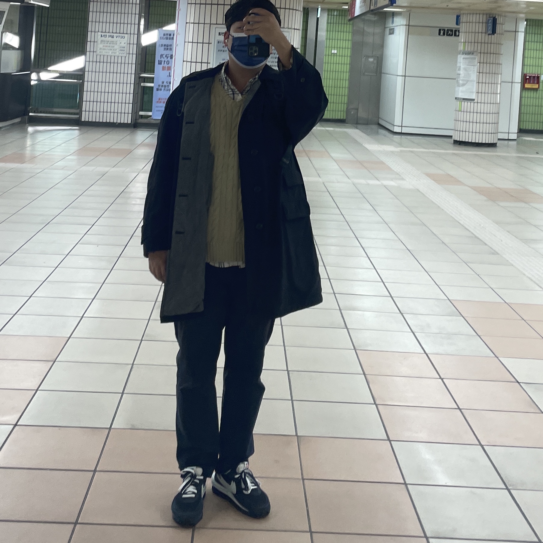 Nike x Sacai x Fragment LDWaffle Blackened Blue 착용 스타일