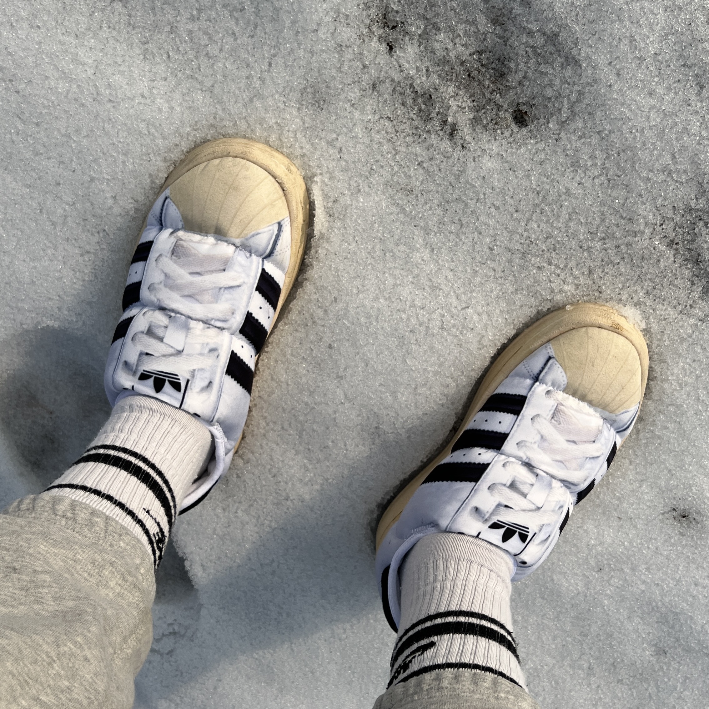 Adidas Puffylette Superstar Cloud White 착용 스타일 - 1