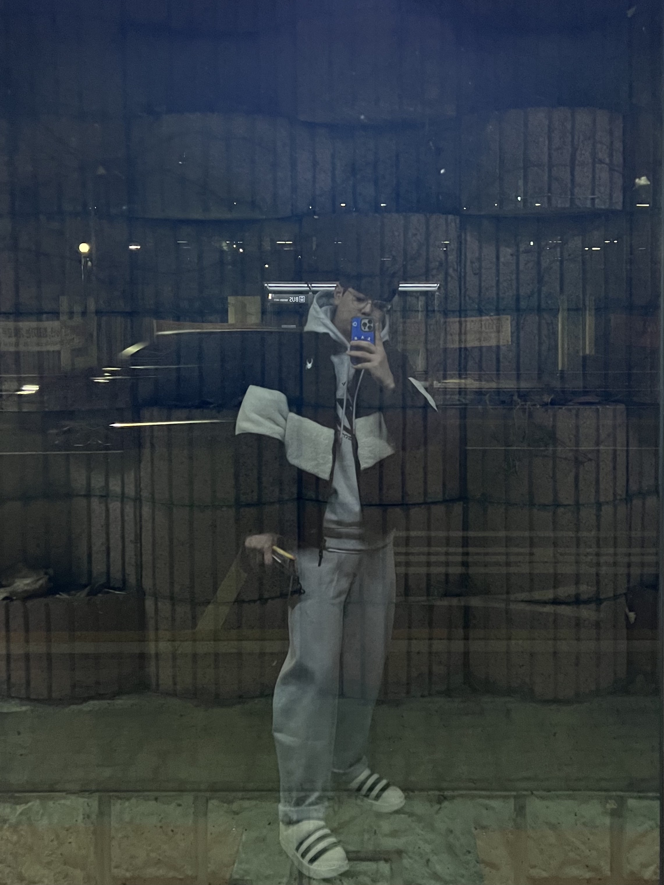Zara x Ader Error Embroidery Hooded Sweatshirt Grey, Zara x Ader Error Jogger Pants Grey 착용 스타일
