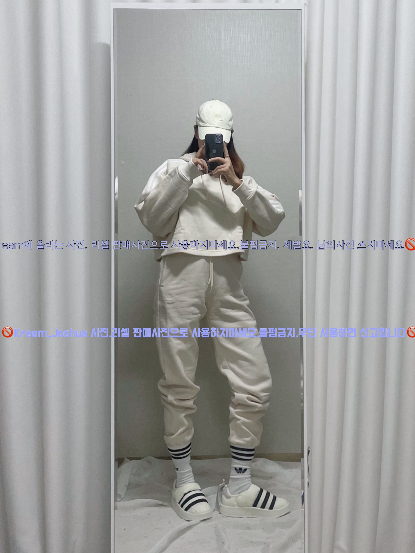 Adidas Puffylette Off White, Adidas Puffylette Aluminum Off White 착용 스타일 - 4