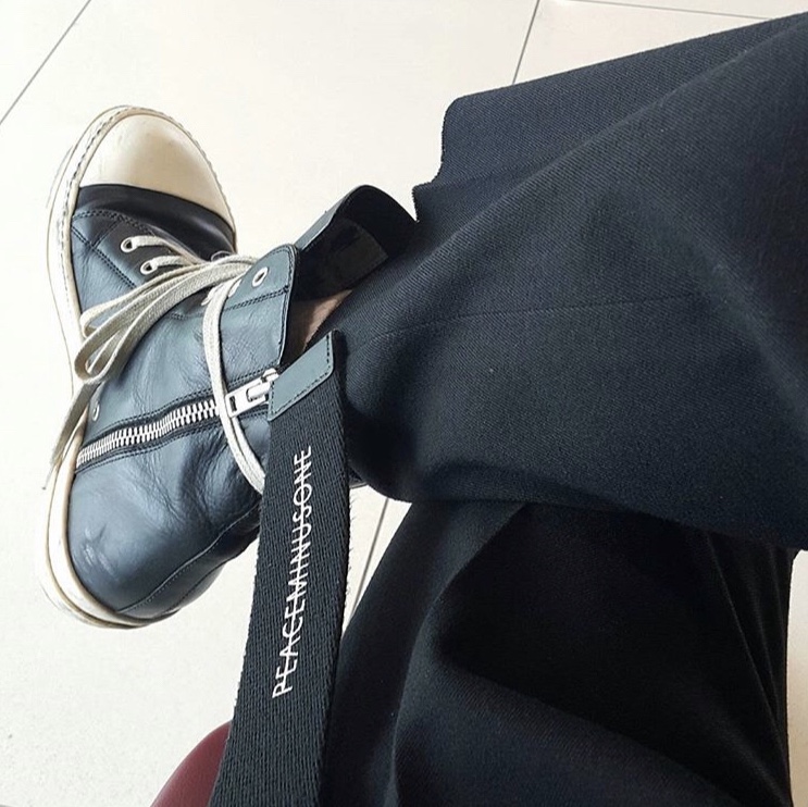 Rick Owens Vintage Sneakers Black, Converse x Drkshdw Turbodrk Chuck 70 Ox Lilly White 착용 스타일