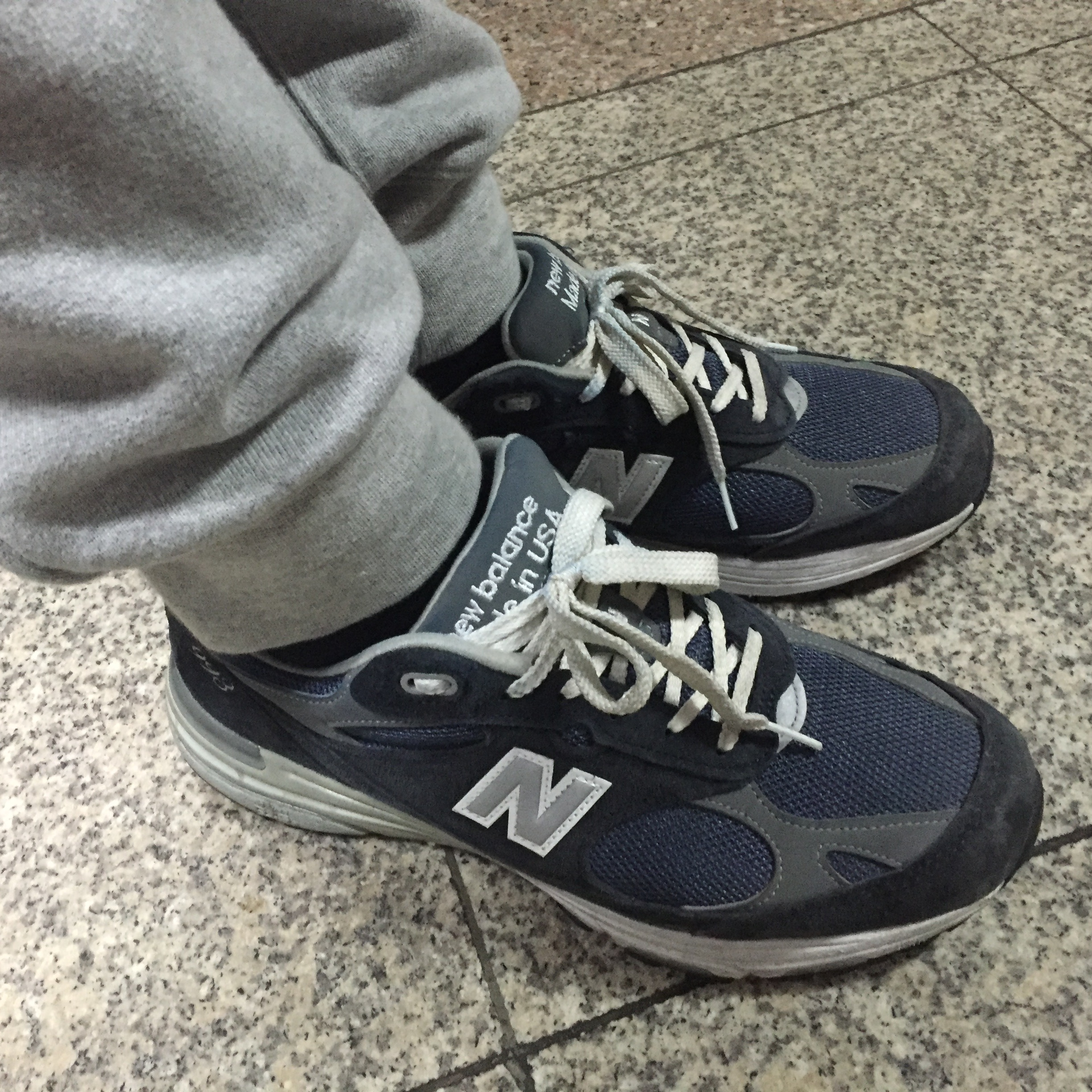 New Balance 993 Made in USA Navy - D Standard 착용 스타일