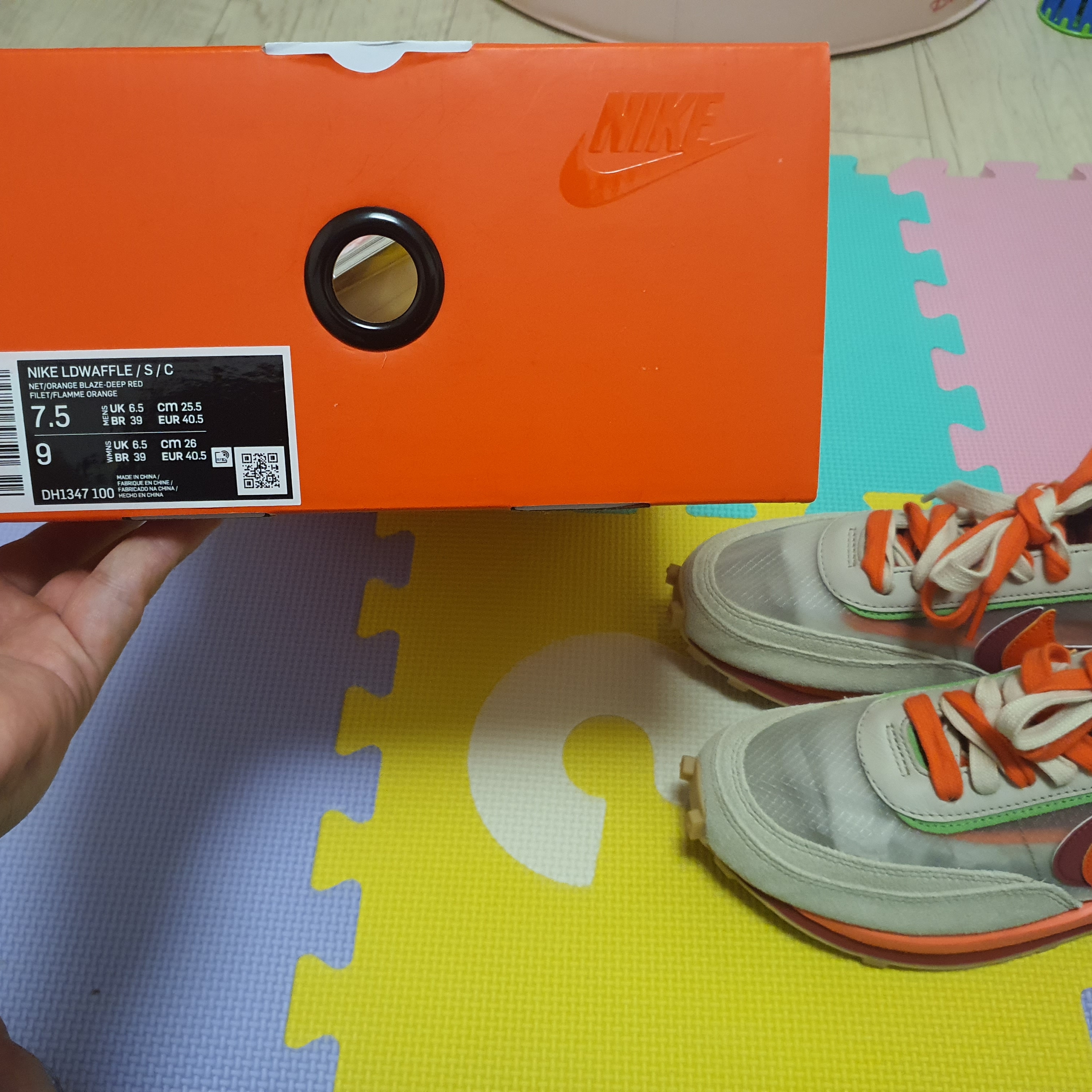 Nike x Sacai x Clot LDWaffle Orange Blaze 착용 스타일 - 3