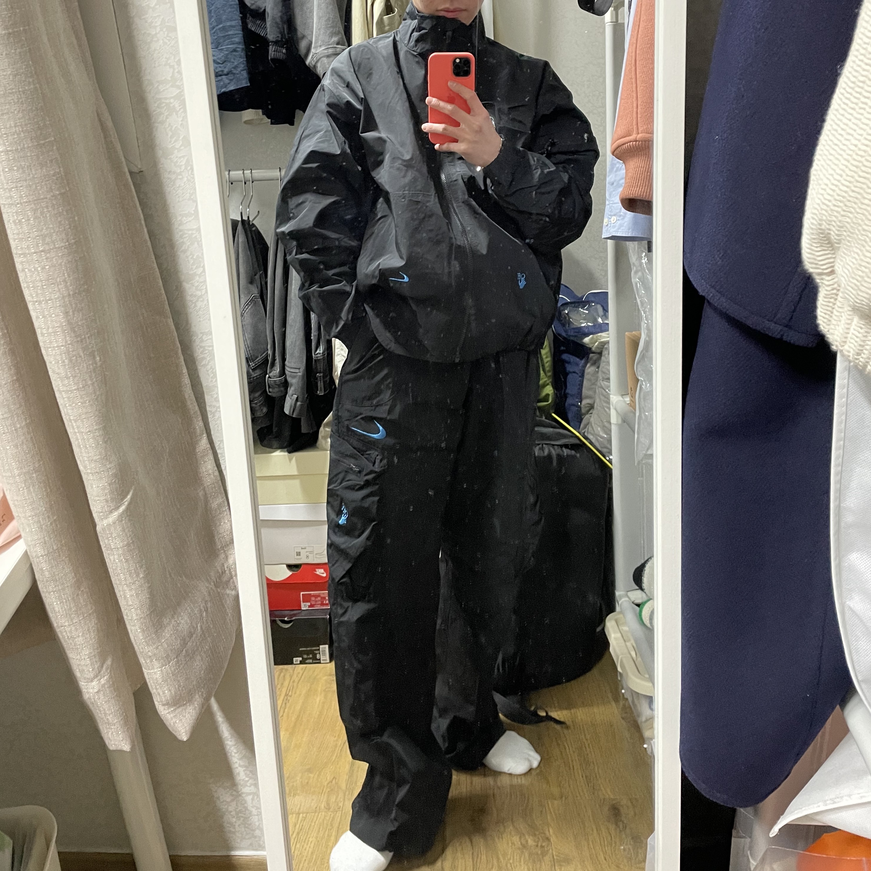 Nike x Off-White NRG Track Suit Black - Asia 착용 스타일
