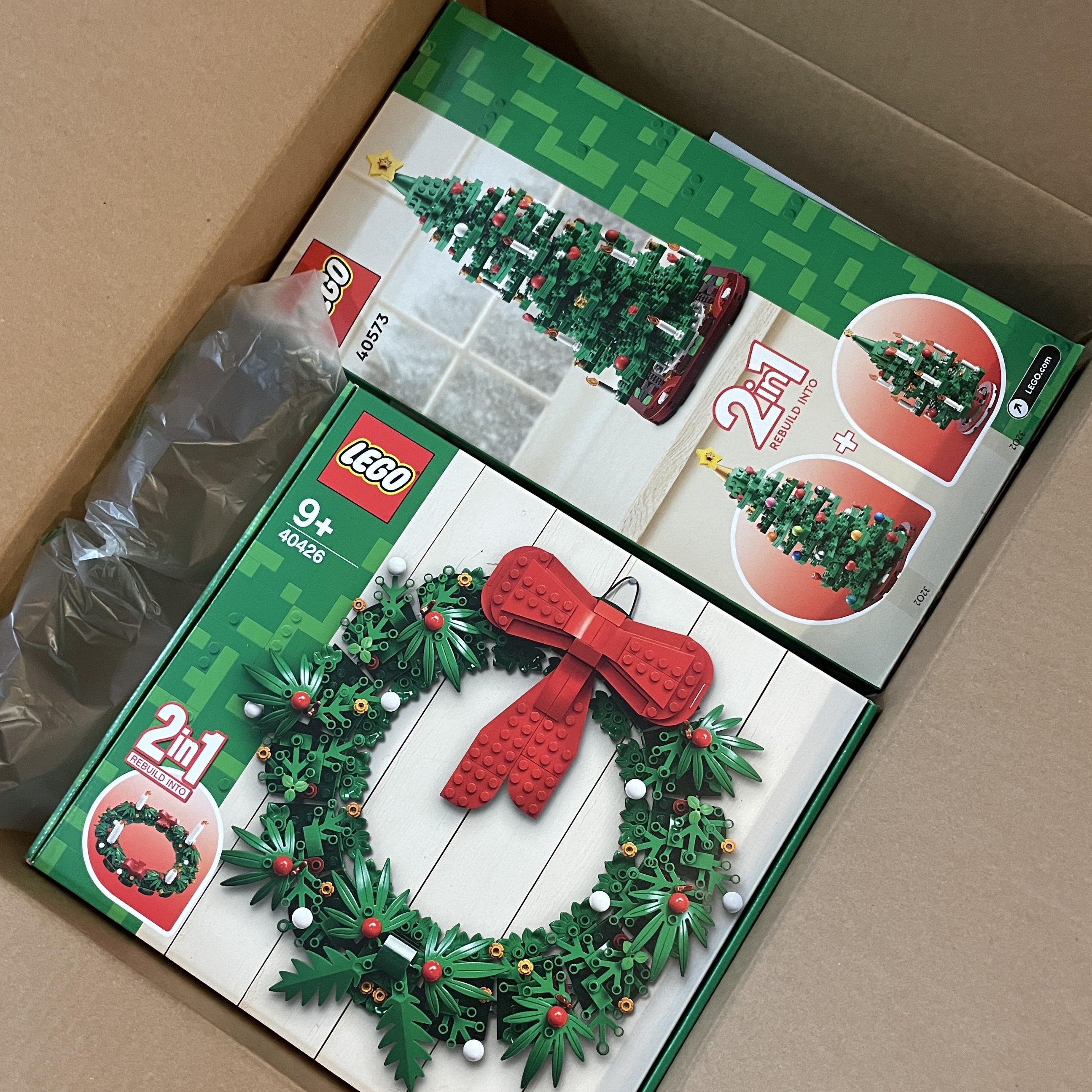 Lego Christmas Wreath 2-in-1, Lego Christmas Tree 착용 스타일