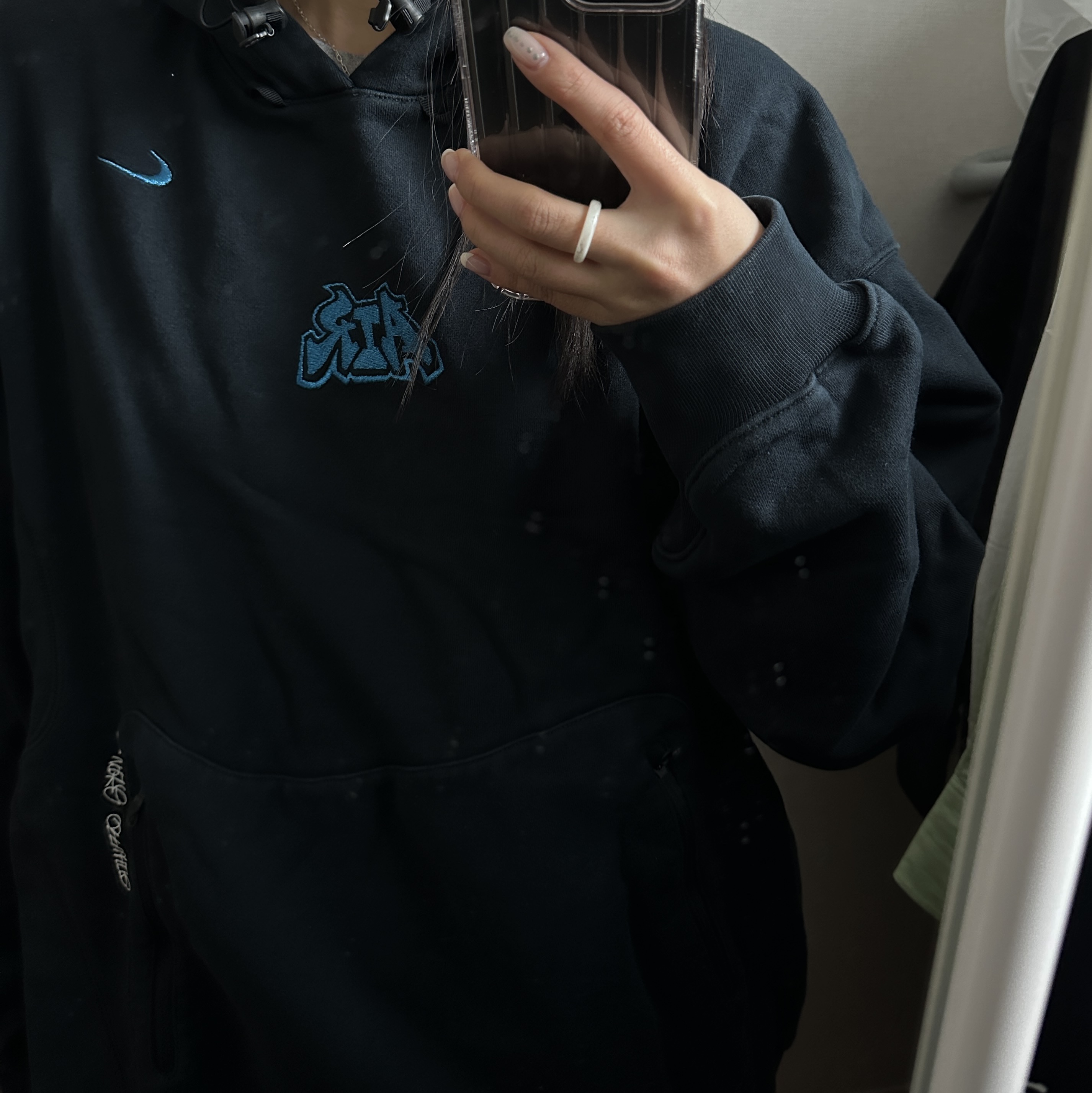 Nike x Off-White NRG Fleece Hoodie Black - Asia 착용 스타일 - 2