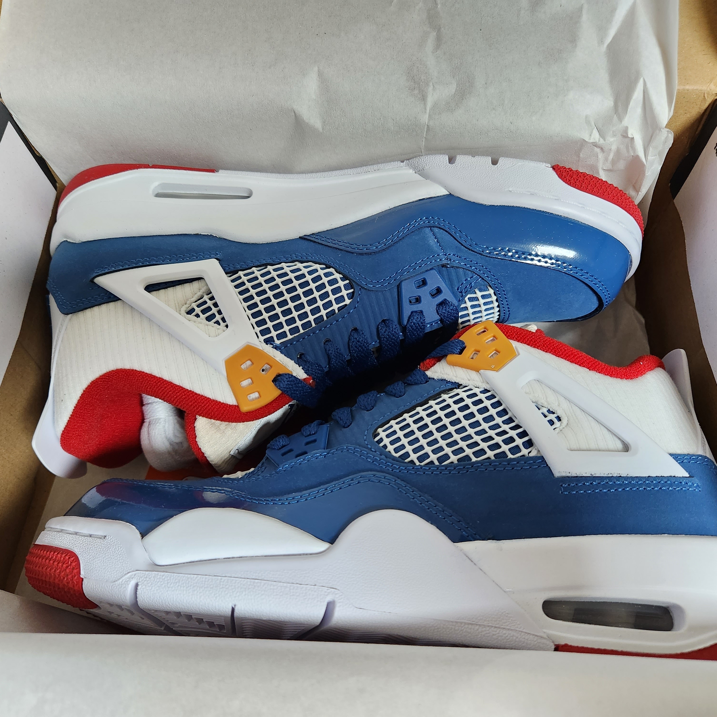 (GS) Jordan 4 Retro French Blue 착용 스타일 - 1