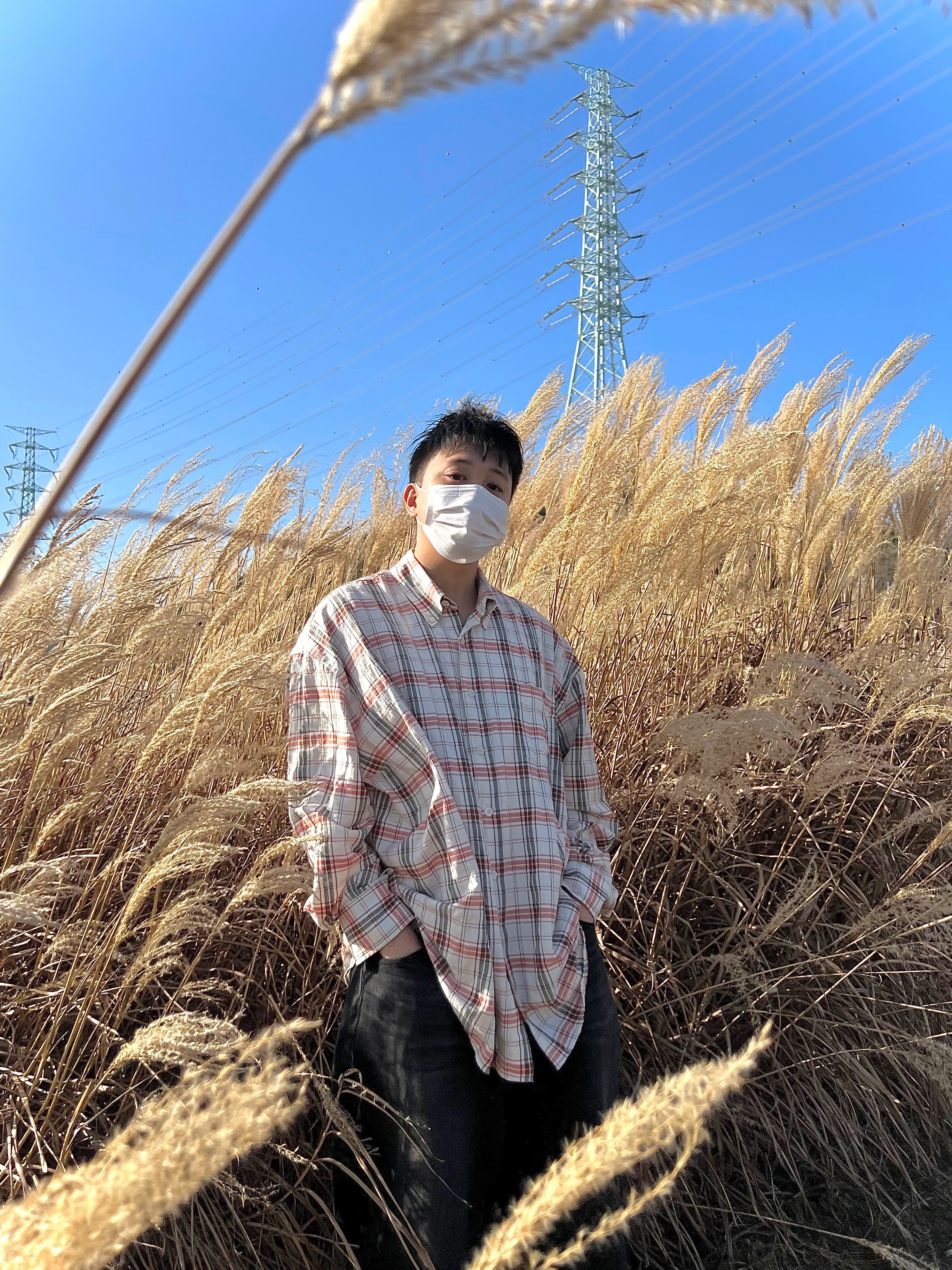 Our Legacy Borrowed BD Shirt Off White Orange Memory Check, Balenciaga x Adidas Triple S Sneakers White Black 착용 스타일 - 1