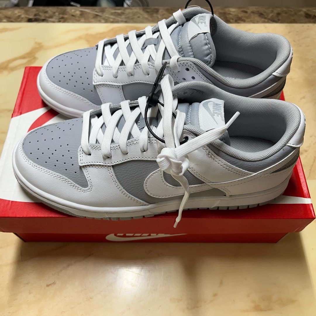 Nike Dunk Low Retro White Neutral Grey 착용 스타일 - 1
