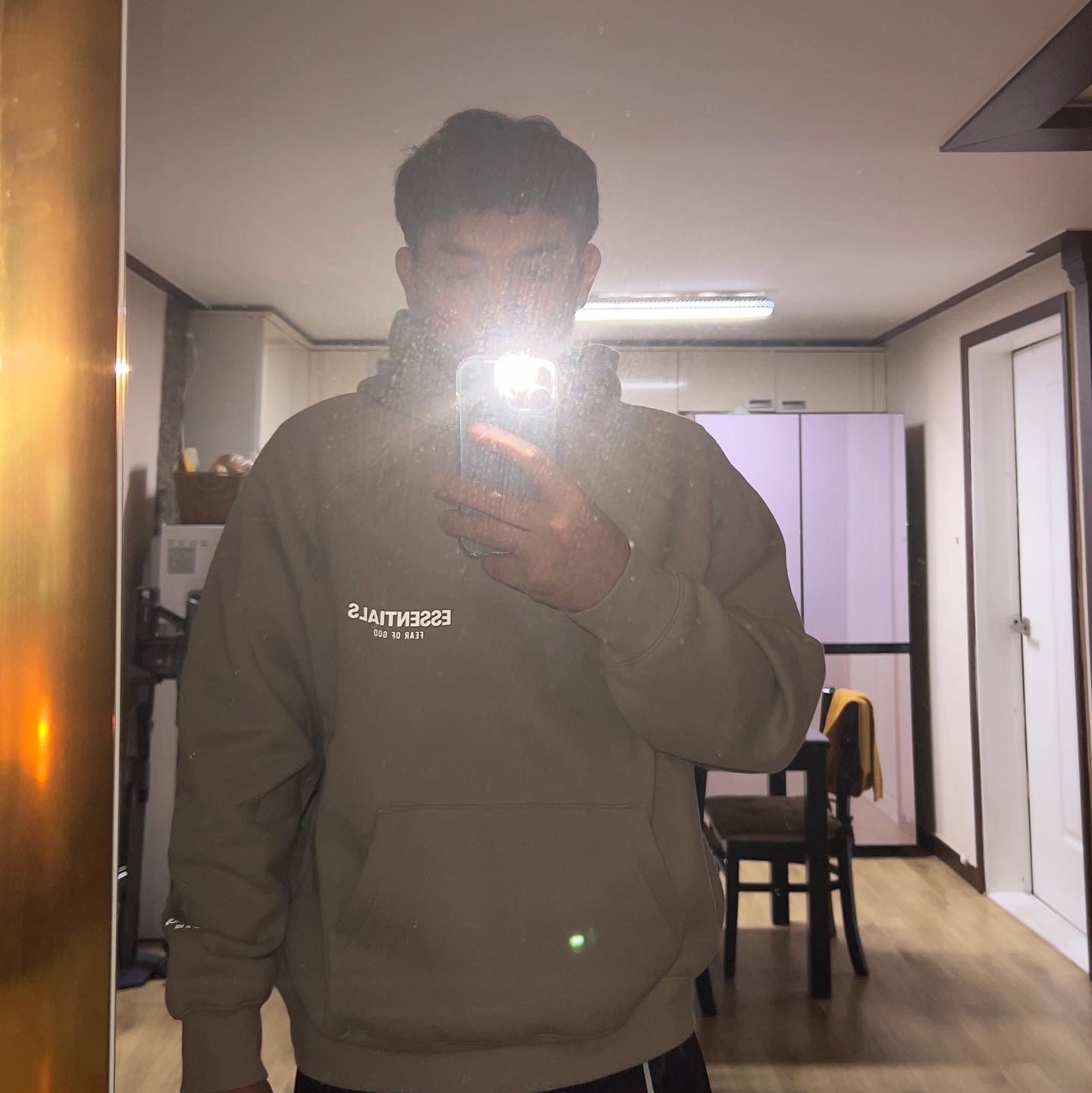 Essentials The Core Collection Pullover Hoodie Tan 착용 스타일